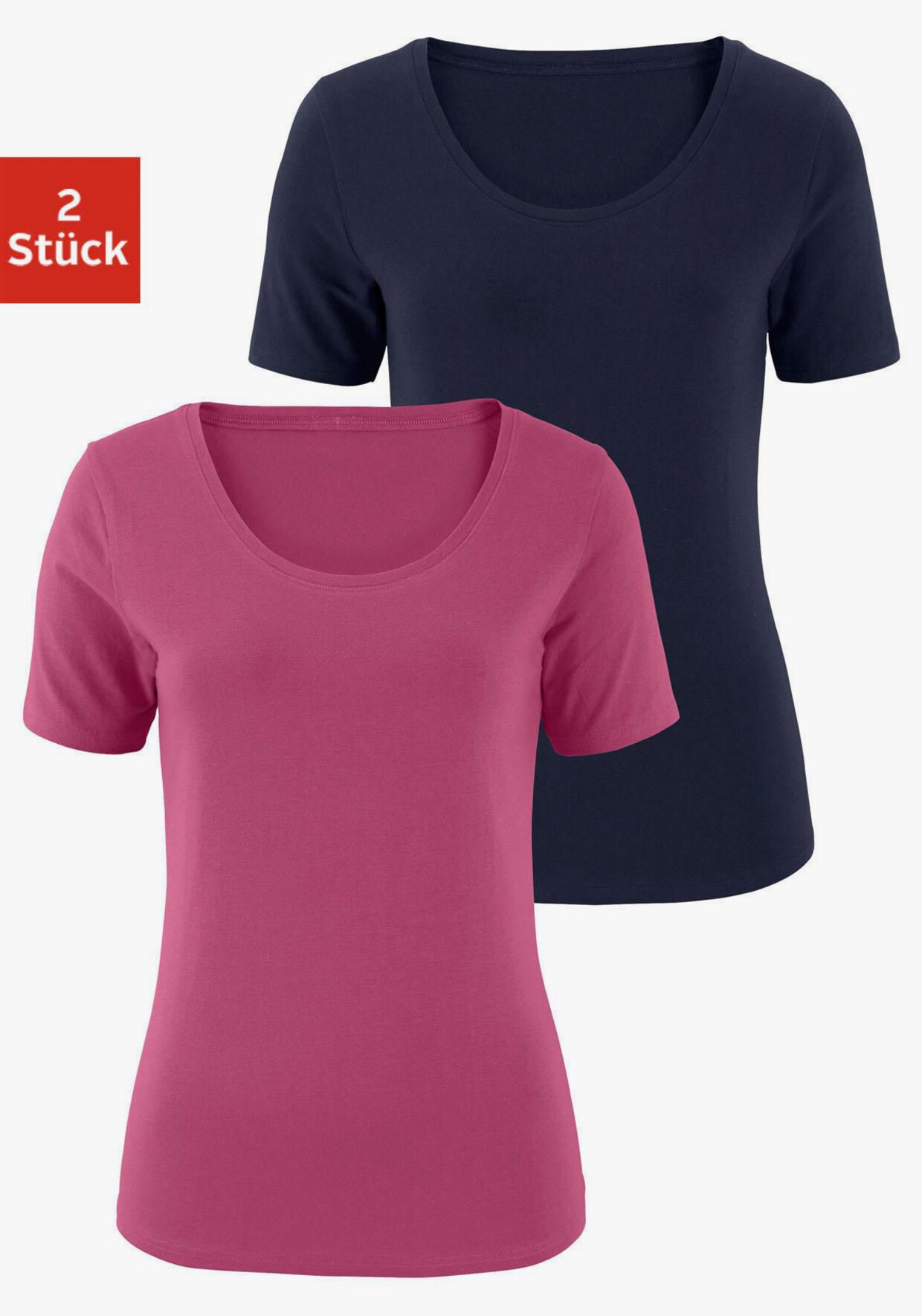 Vivance T-shirt - bessenrood, marine