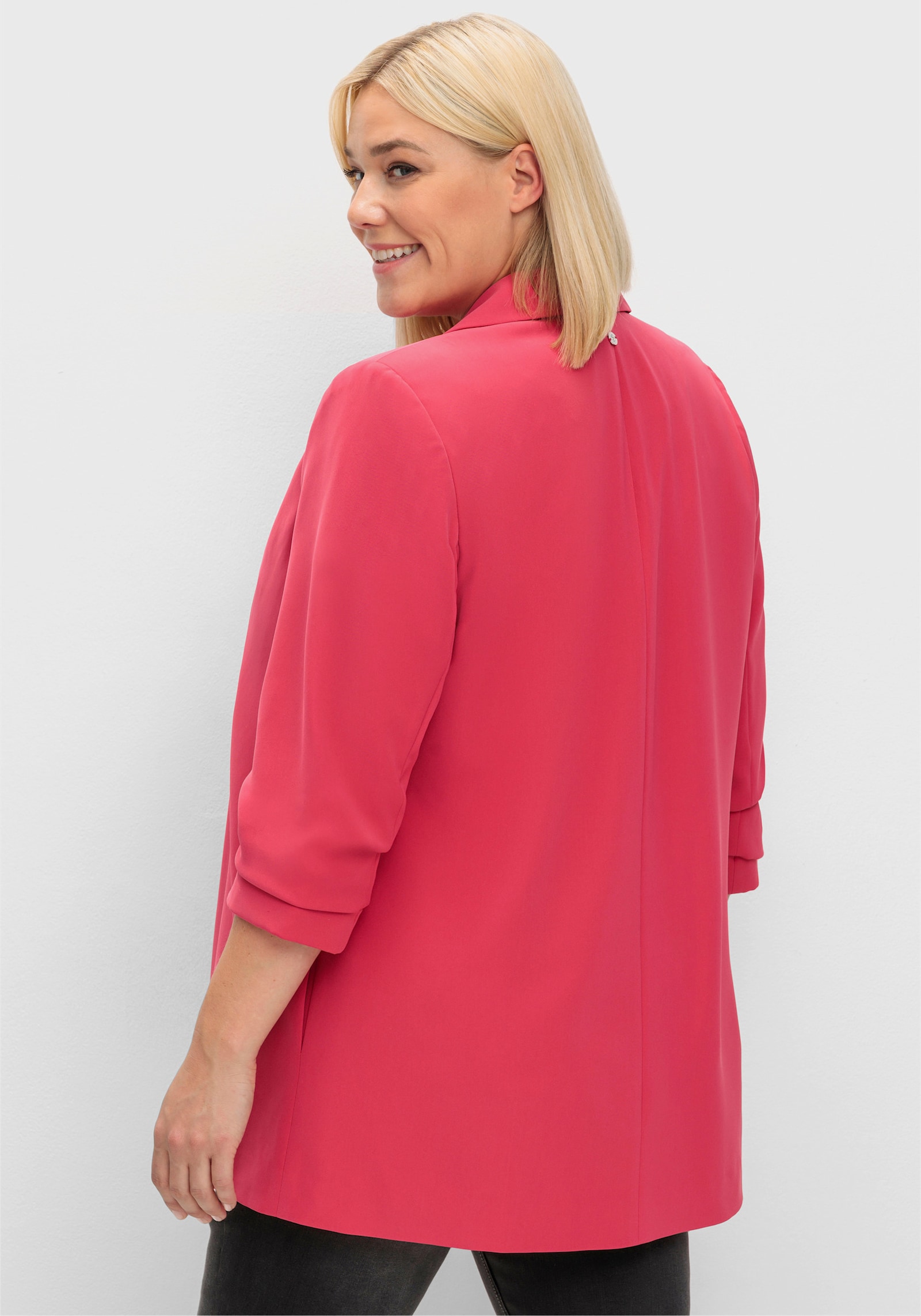 sheego Lange blazer met sjaalkraag - orchidee