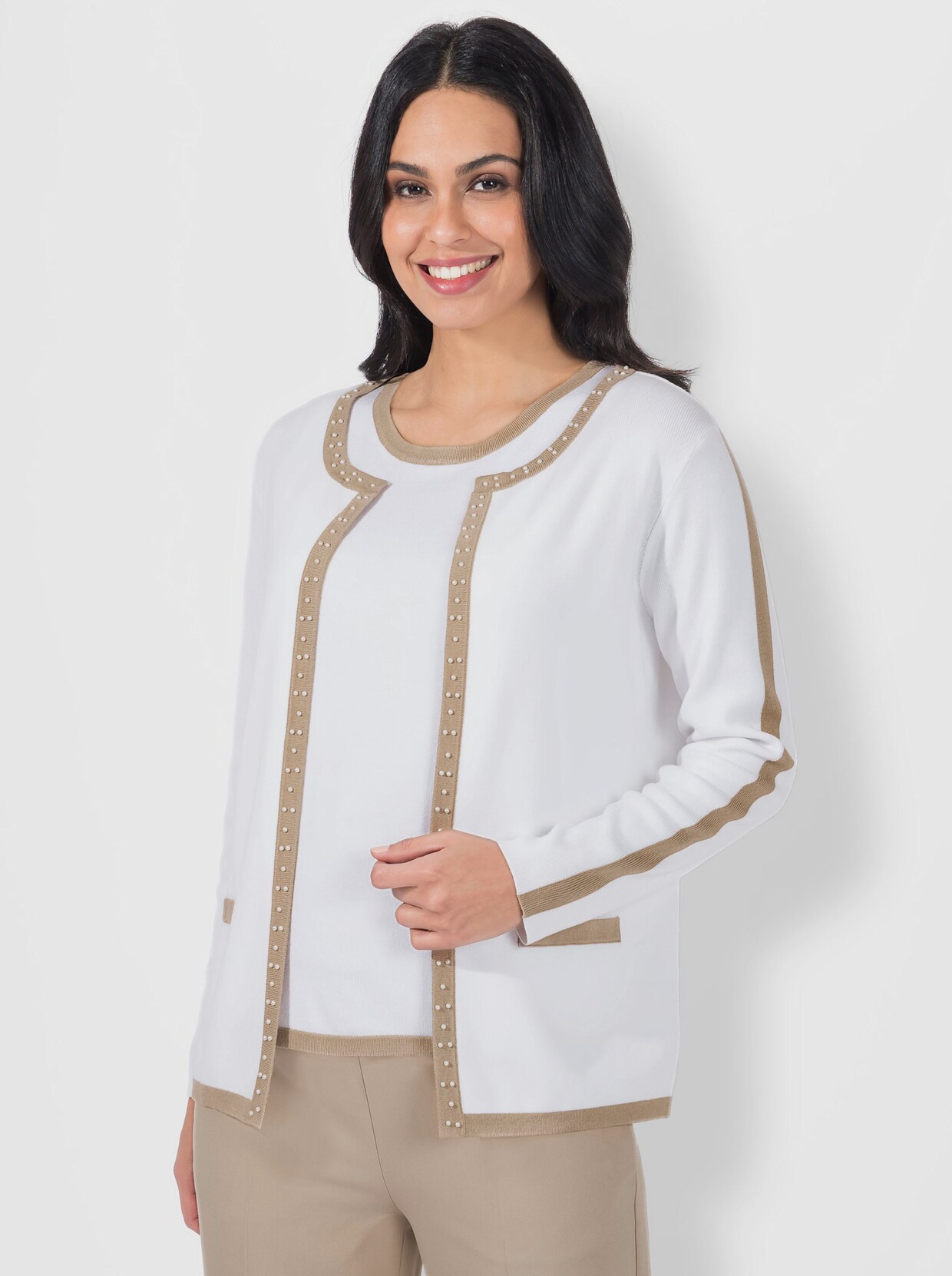 Strickjacke - ecru