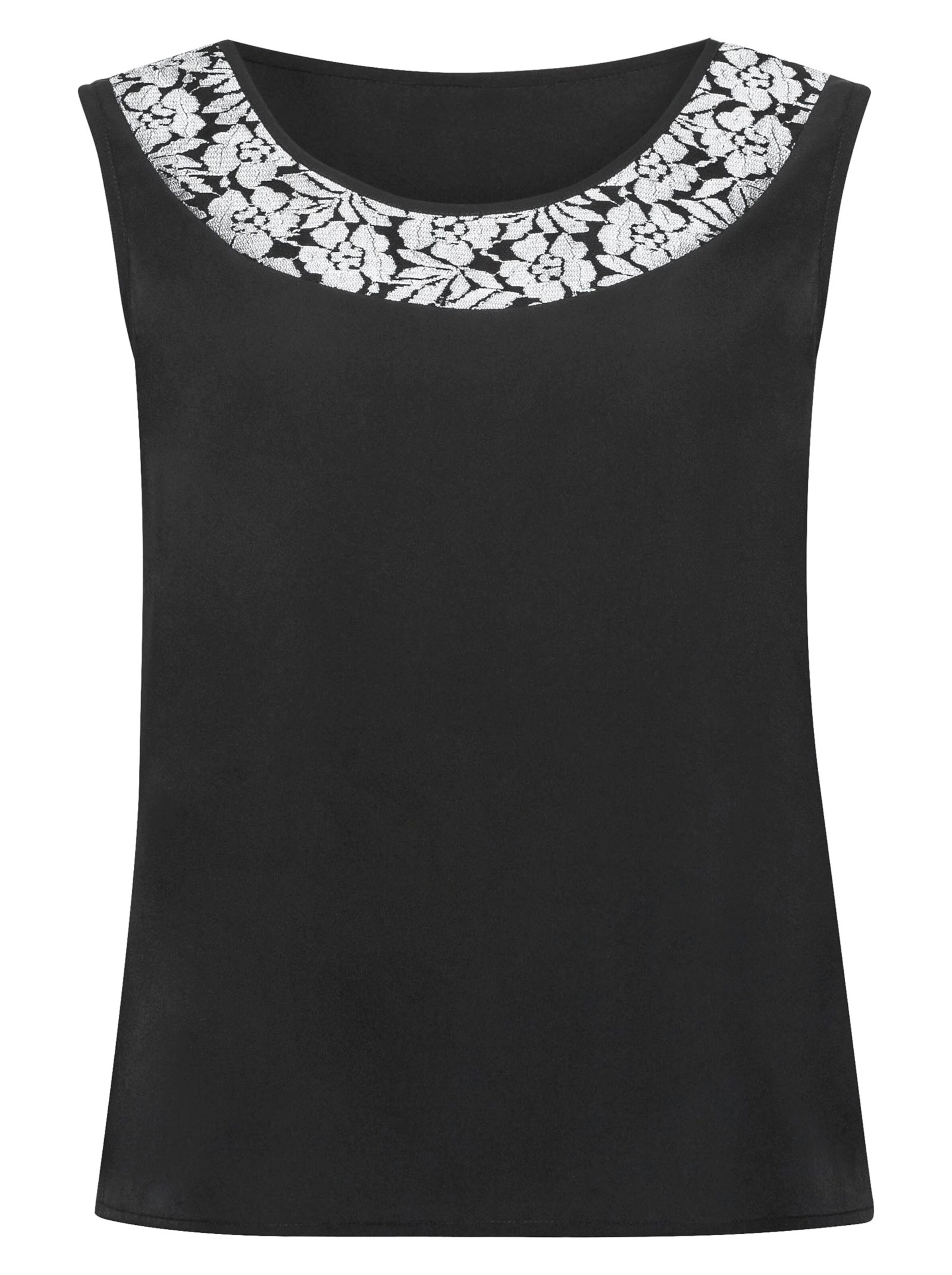 Blusentop - silberfarben-schwarz