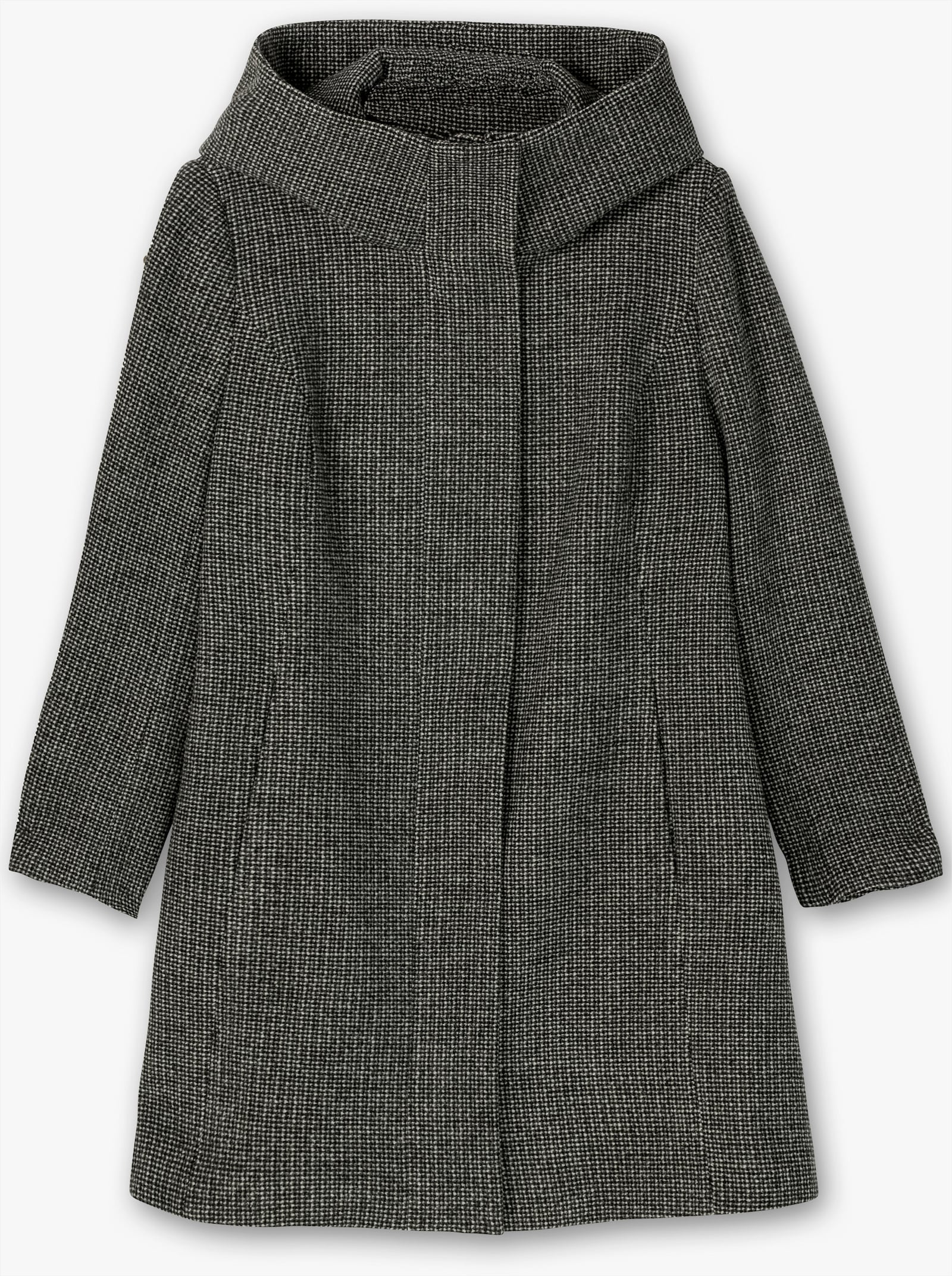 sheego Manteau. Contient de la laine - noir-blanc