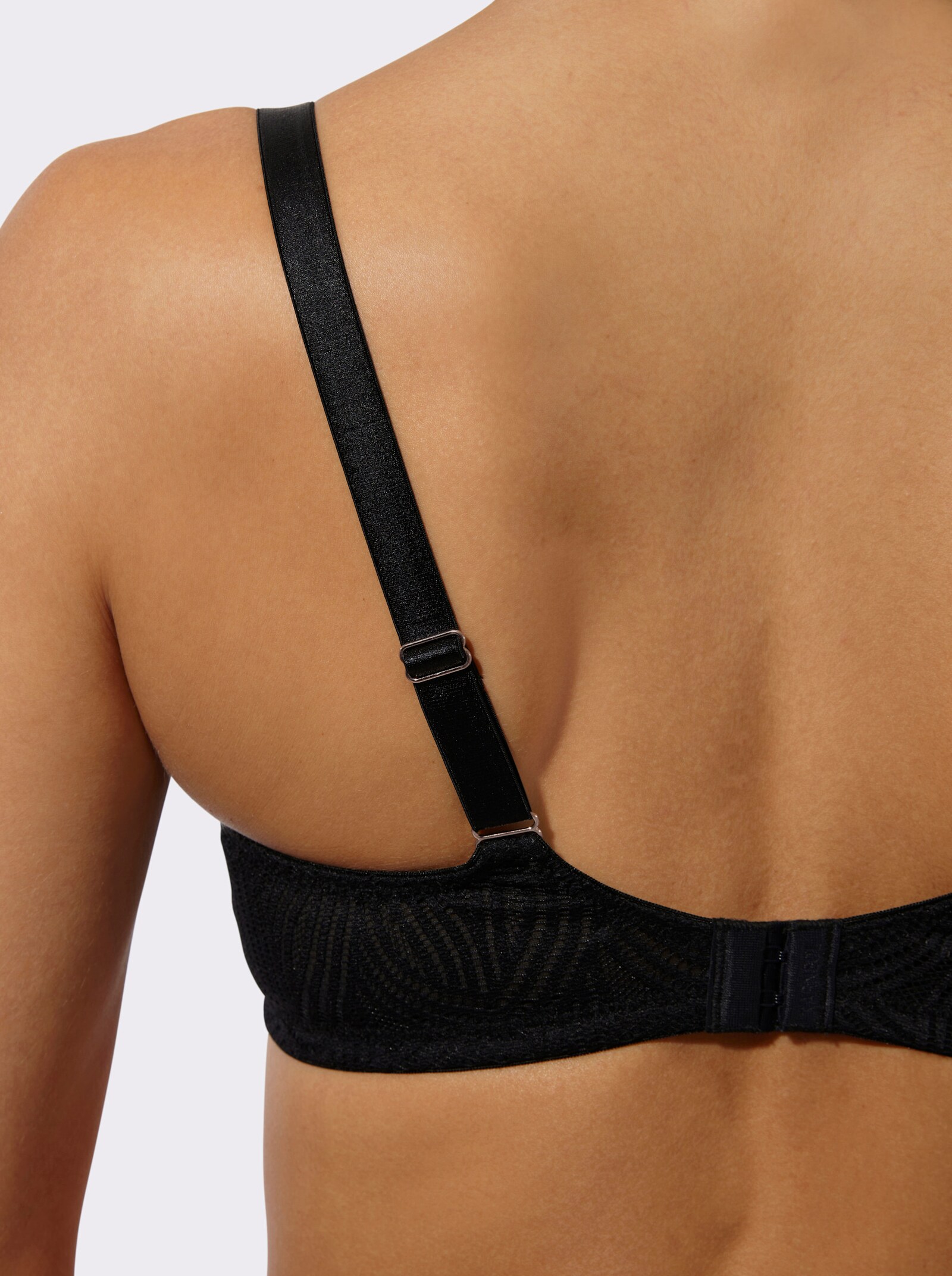 wäschepur Bügel-BH mit Glanzträgern - schwarz