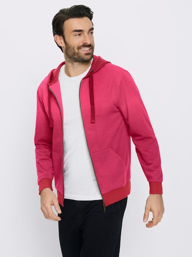 Marco Donati Sweatjacke mit Känguru-Taschen - dunkelrot