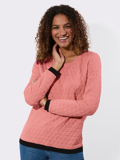 Rundhalsshirt im Jacquard-Muster - flamingo