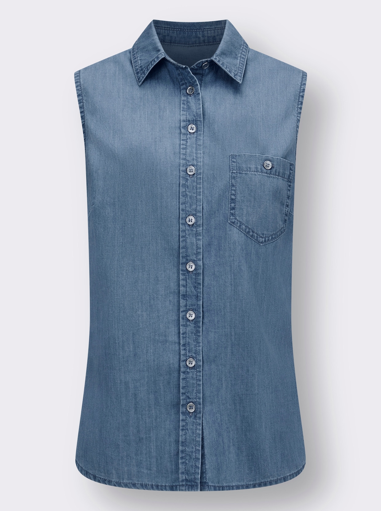 Mouwloze blouse - blue-bleached