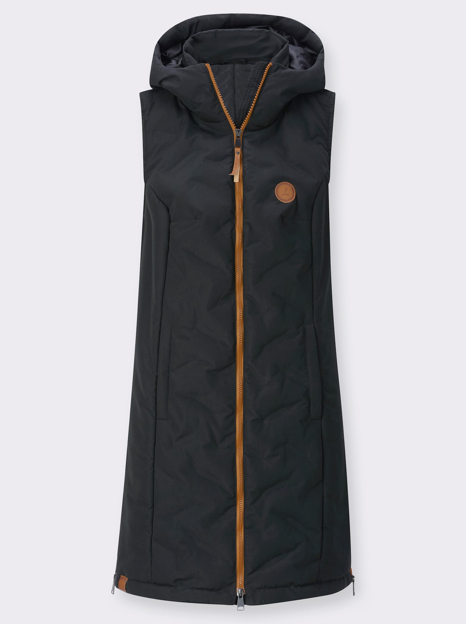 Longweste in Microfaser-Qualität - schwarz