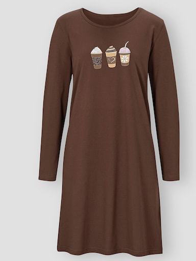 Comtessa Sleepshirt - schoko-ecru-bedruckt