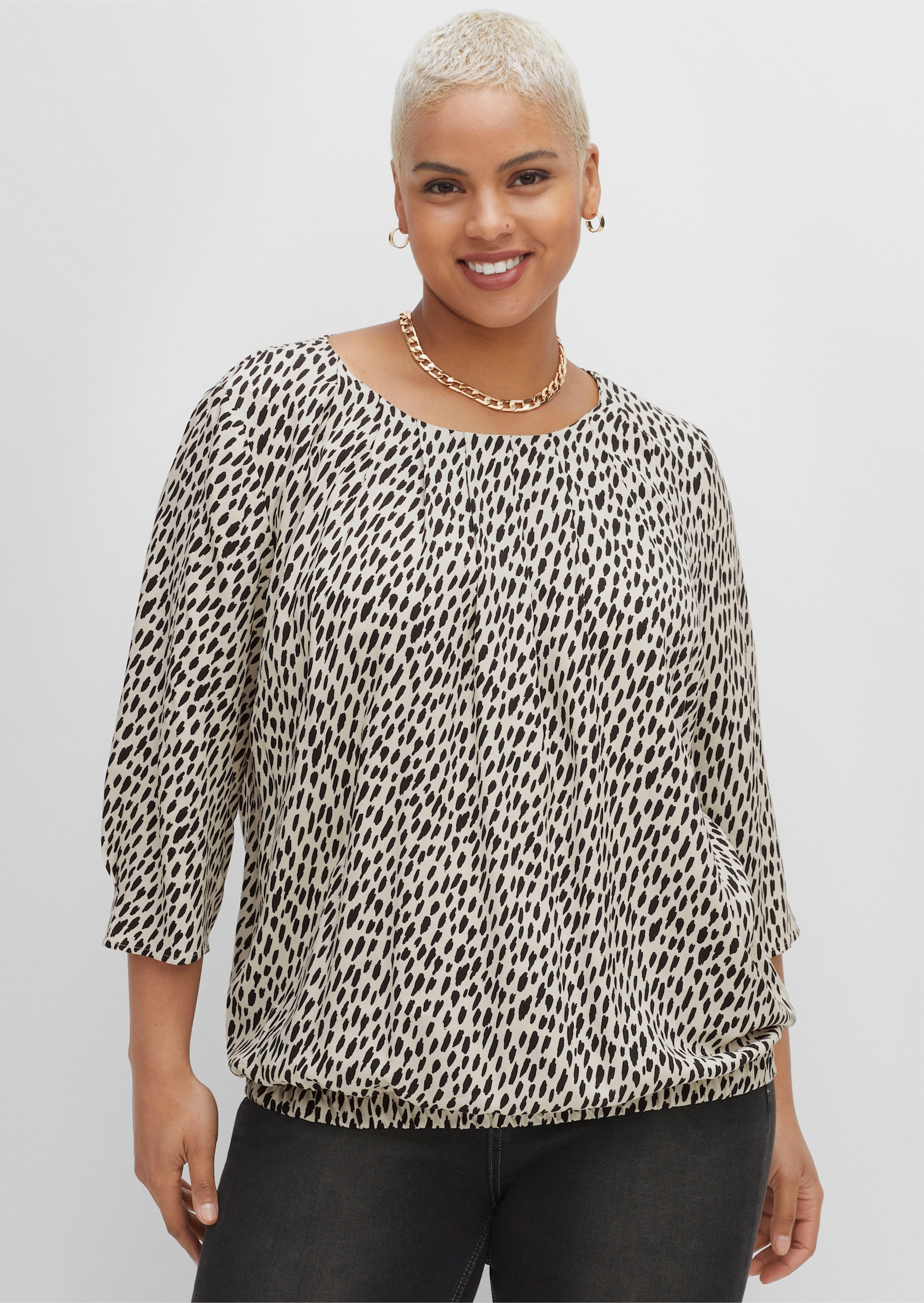 sheego Tuniek met dierenprint - ecru bedrukt