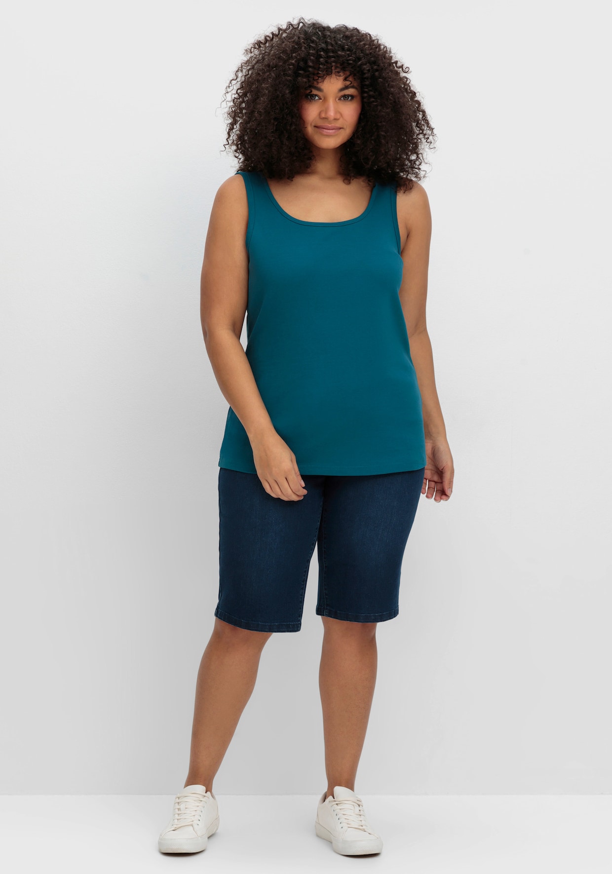 sheego Tanktop - donkerpetrol