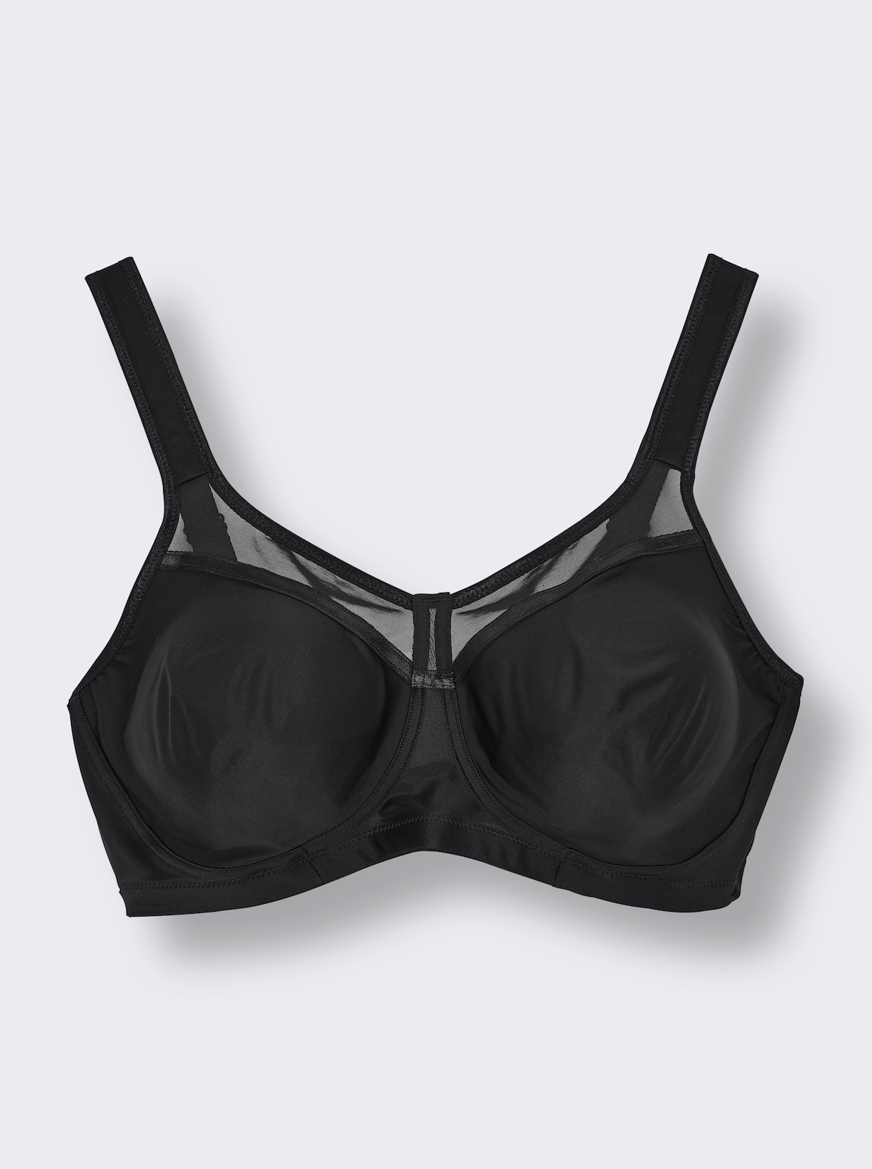 Miss Mary T-Shirt-BH ohne Bügel mit Mesh-Einsatz - schwarz