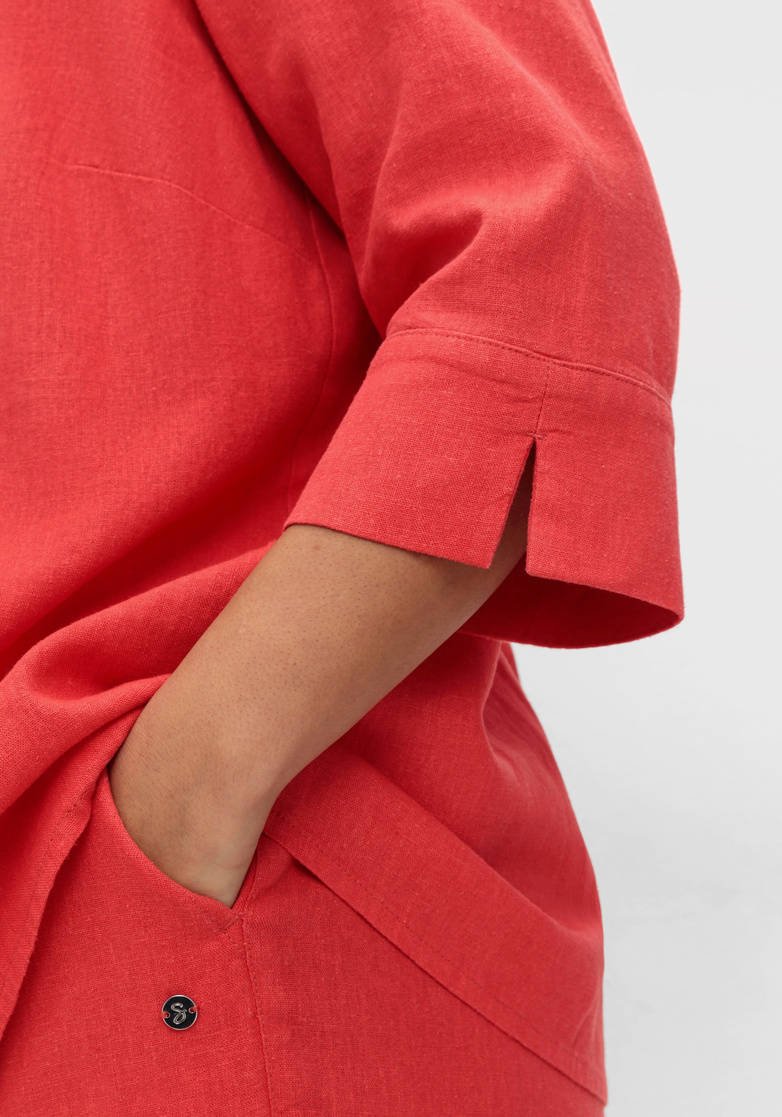 sheego Tunika aus Leinen-Mix, in leichter A-Linie - hummer