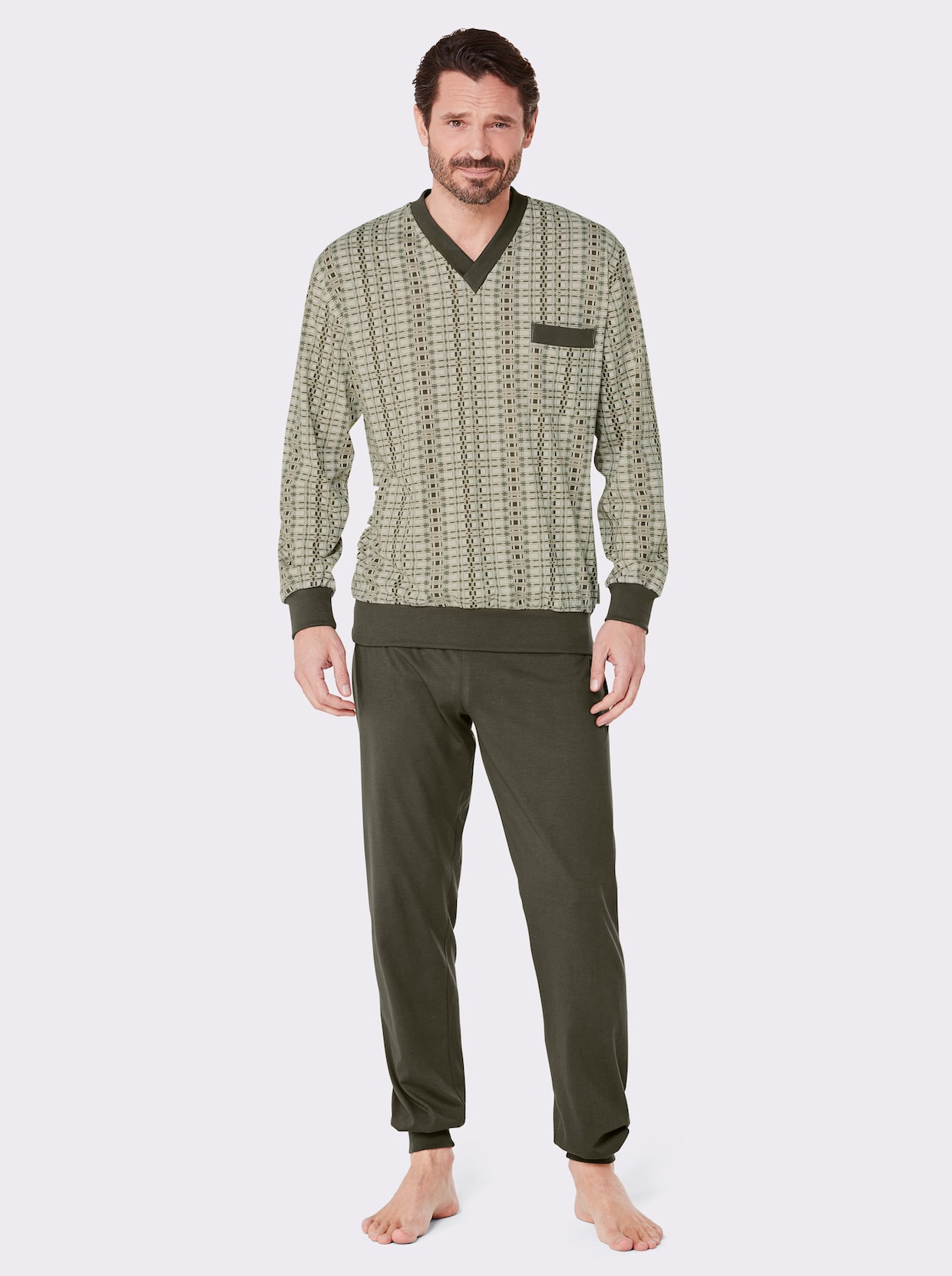 götting Pyjama - kaki geprint