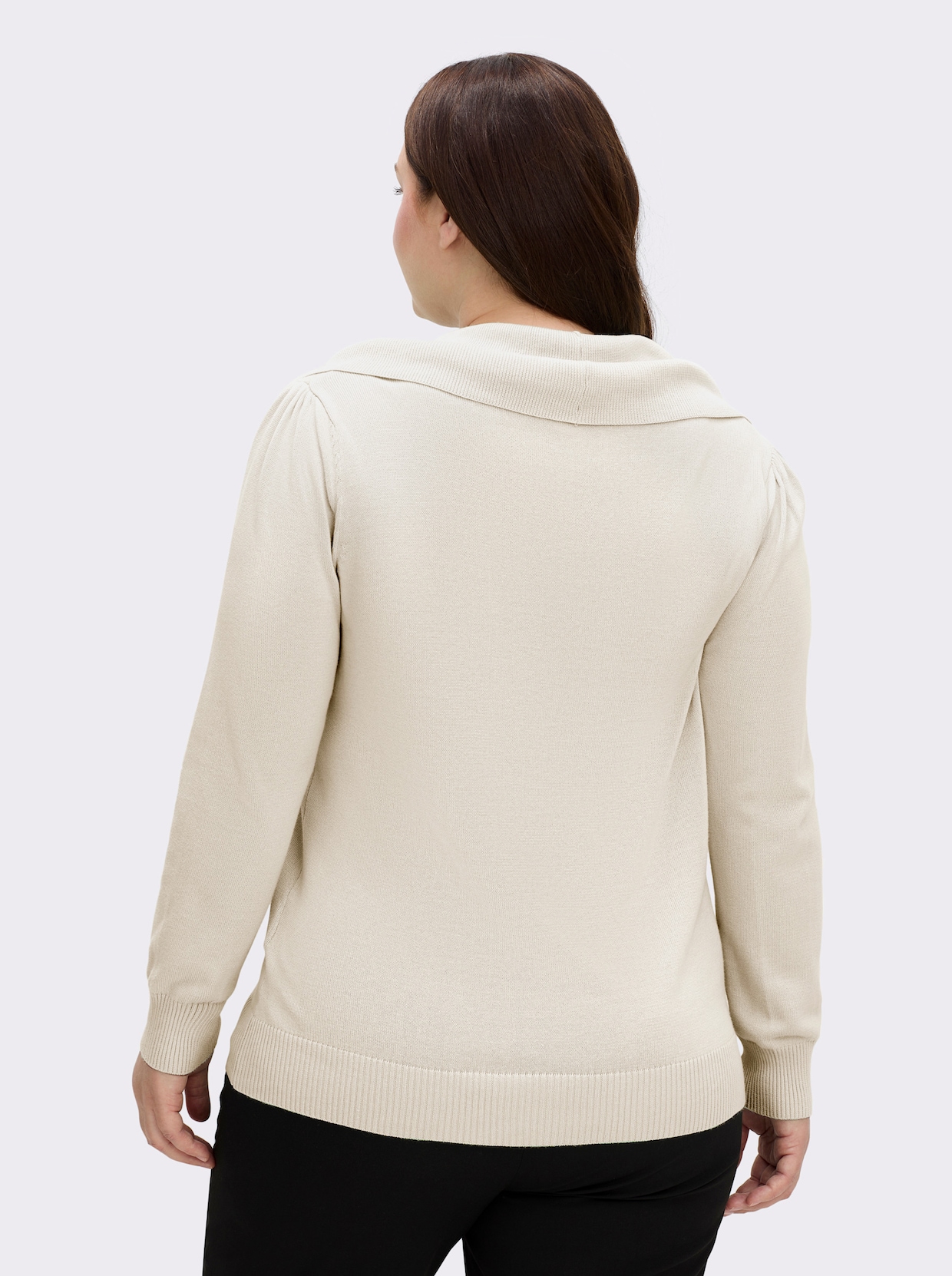 Wasserfallpullover im Baumwoll-Viskose-Mix - wollweiß