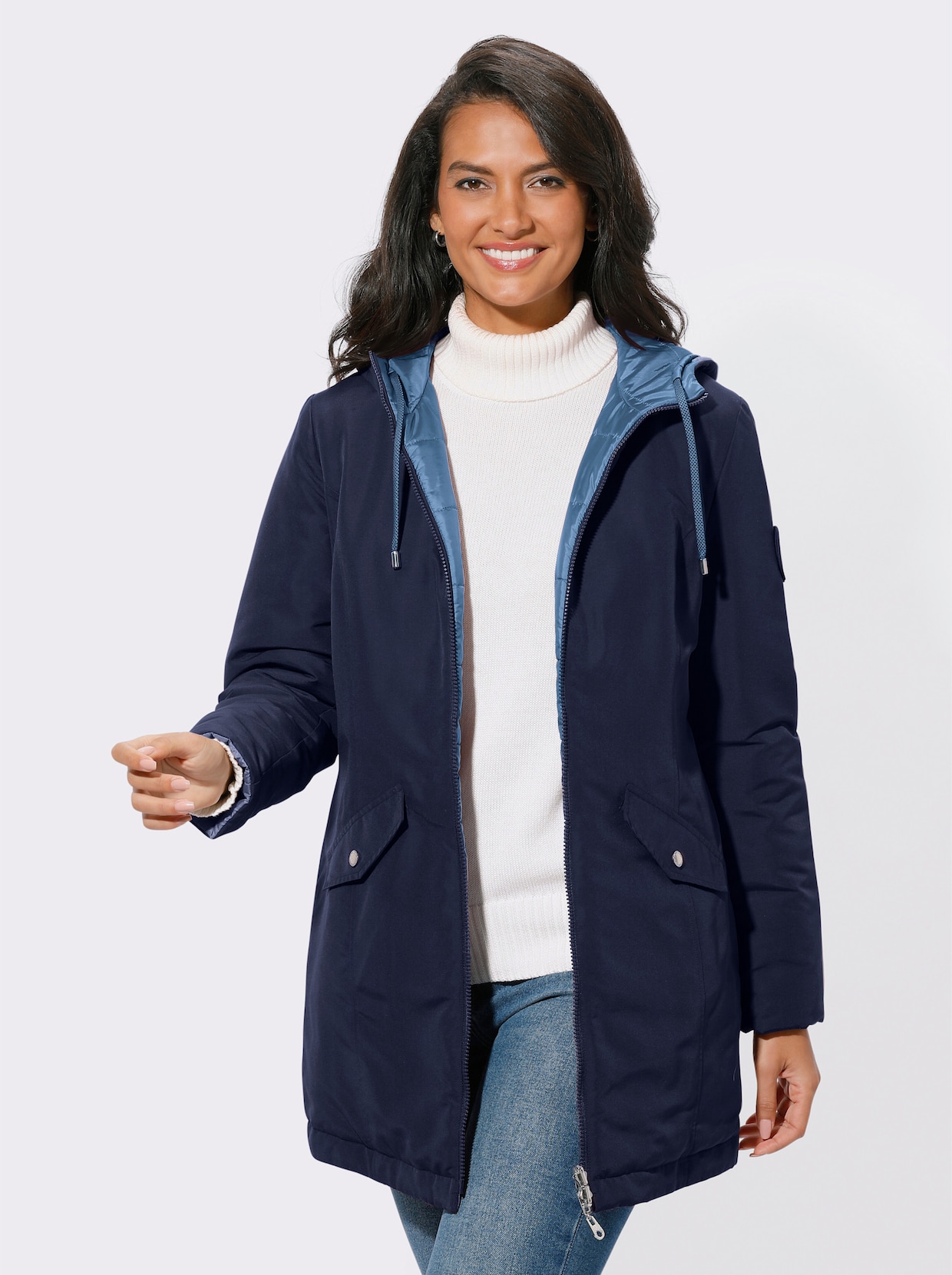 Wendejacke - marine-mittelblau