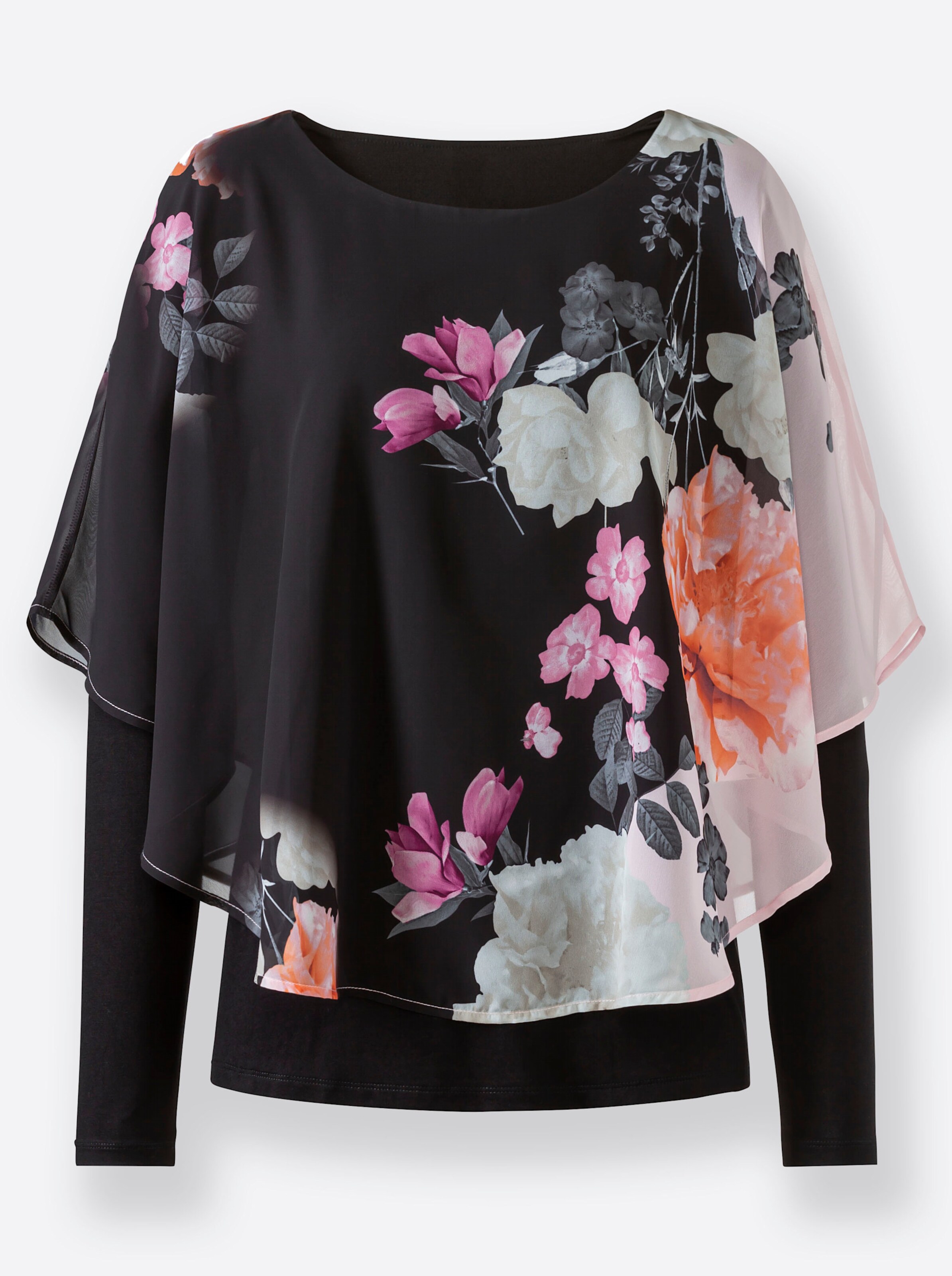 Witt Weiden Damen Shirtbluse schwarz hortensie bedruckt  - Onlineshop Witt Weiden