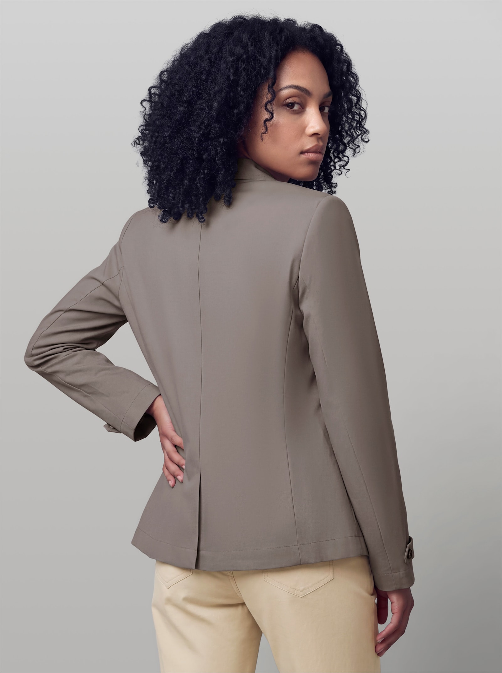 heine Blazer mit Blüten-Applikation - taupe