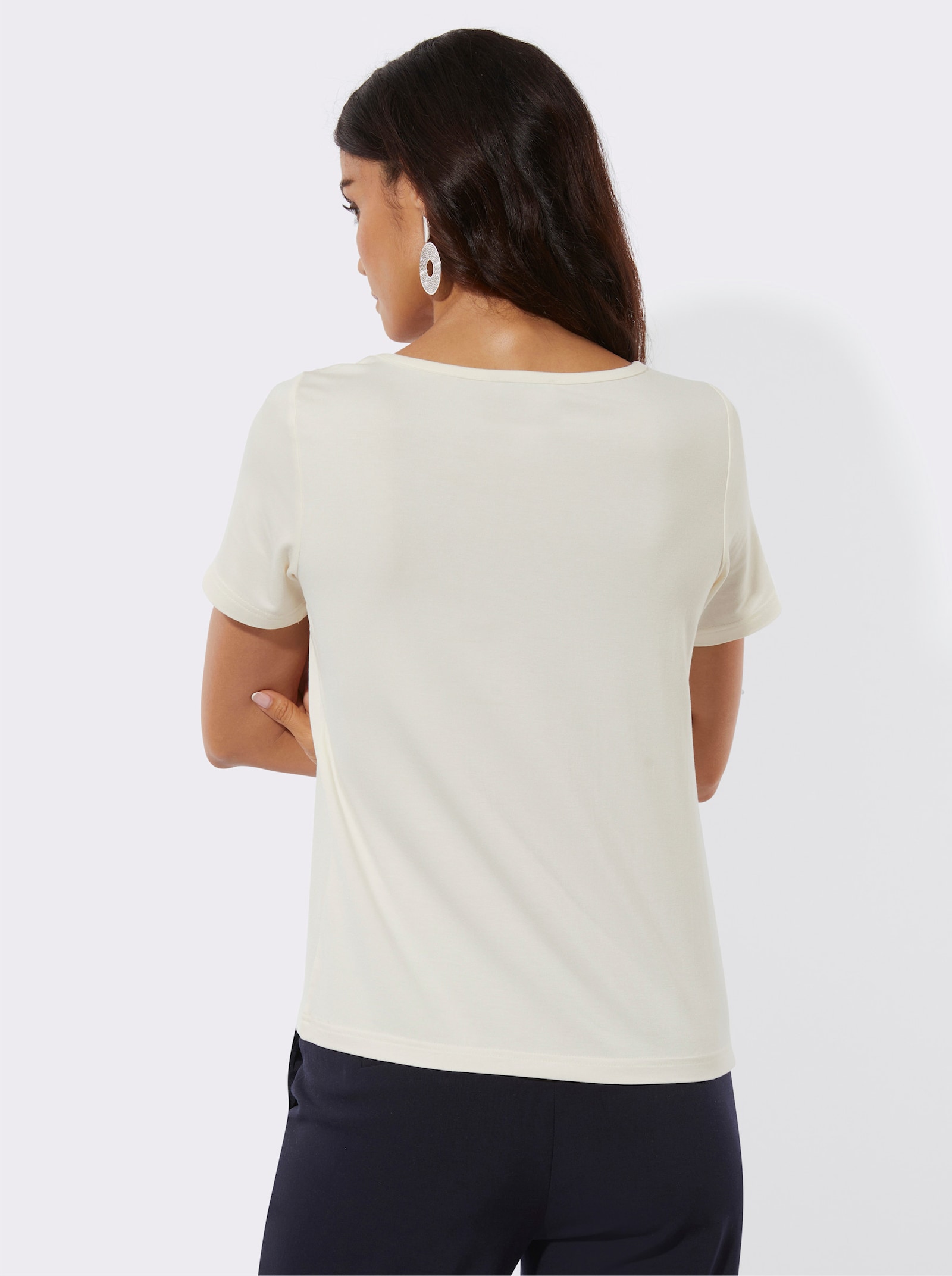 Kurzarmshirt mit Mesh-Einsätzen - champagner