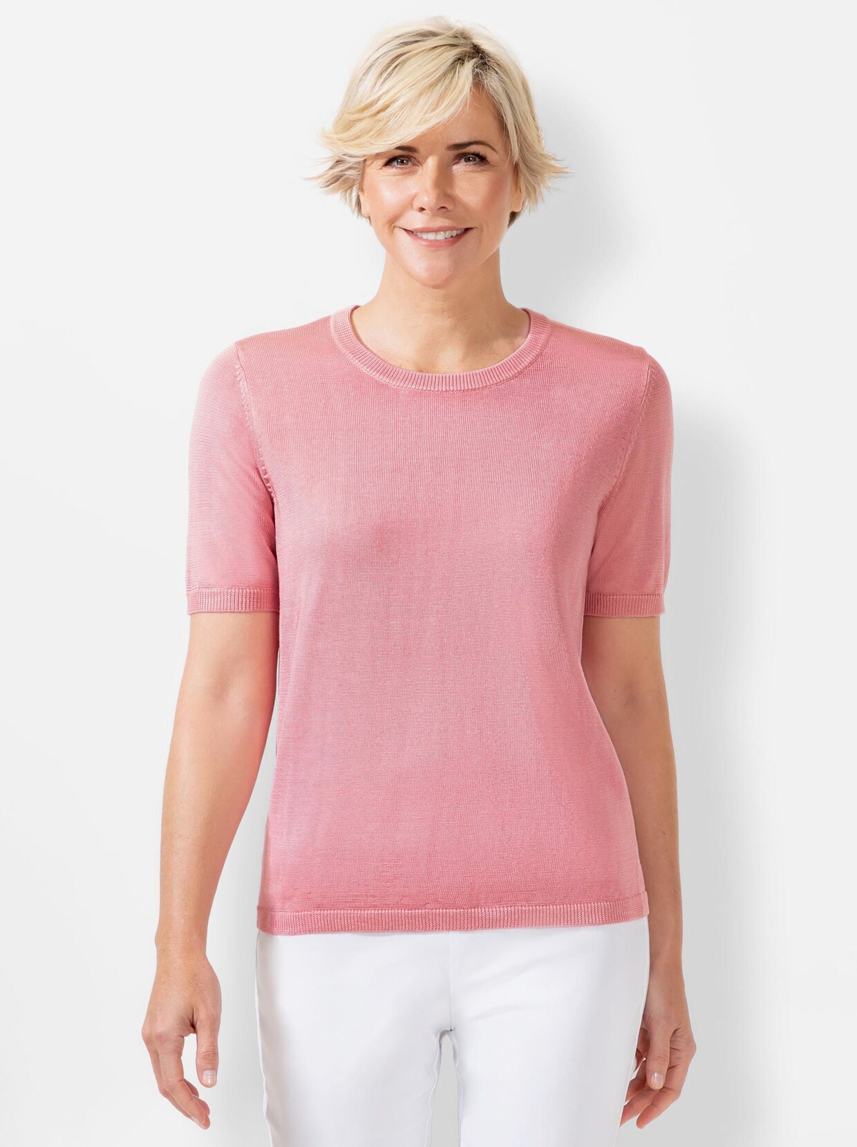 Pullover met korte mouwen - rozenkwarts