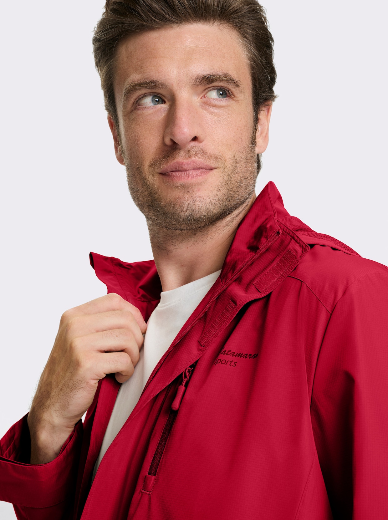 Catamaran Sports Funktionsjacke mit abnehmbarer Kapuze - rot