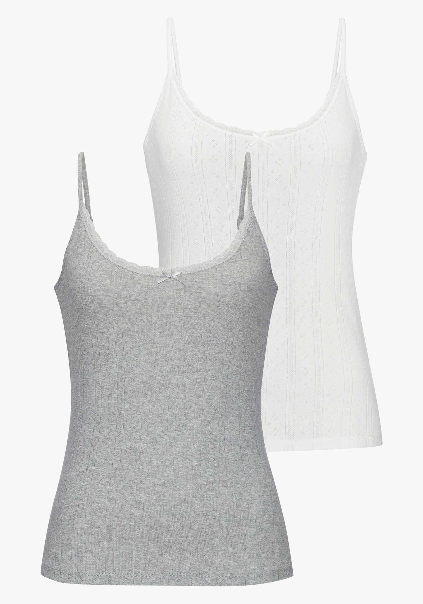 Vivance Unterhemd - grau meliert, creme