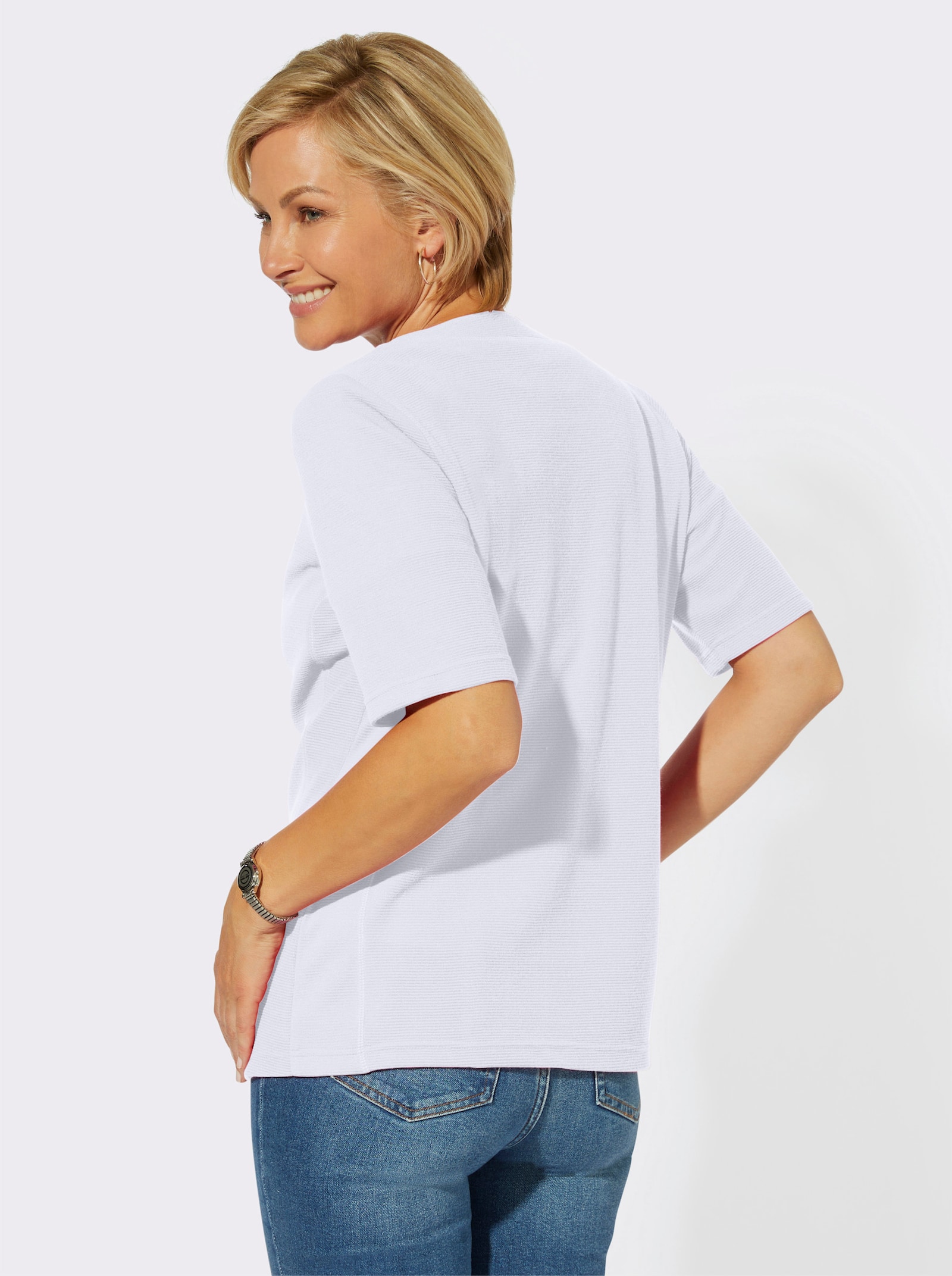 Úpletový žakárový kabátik - biela