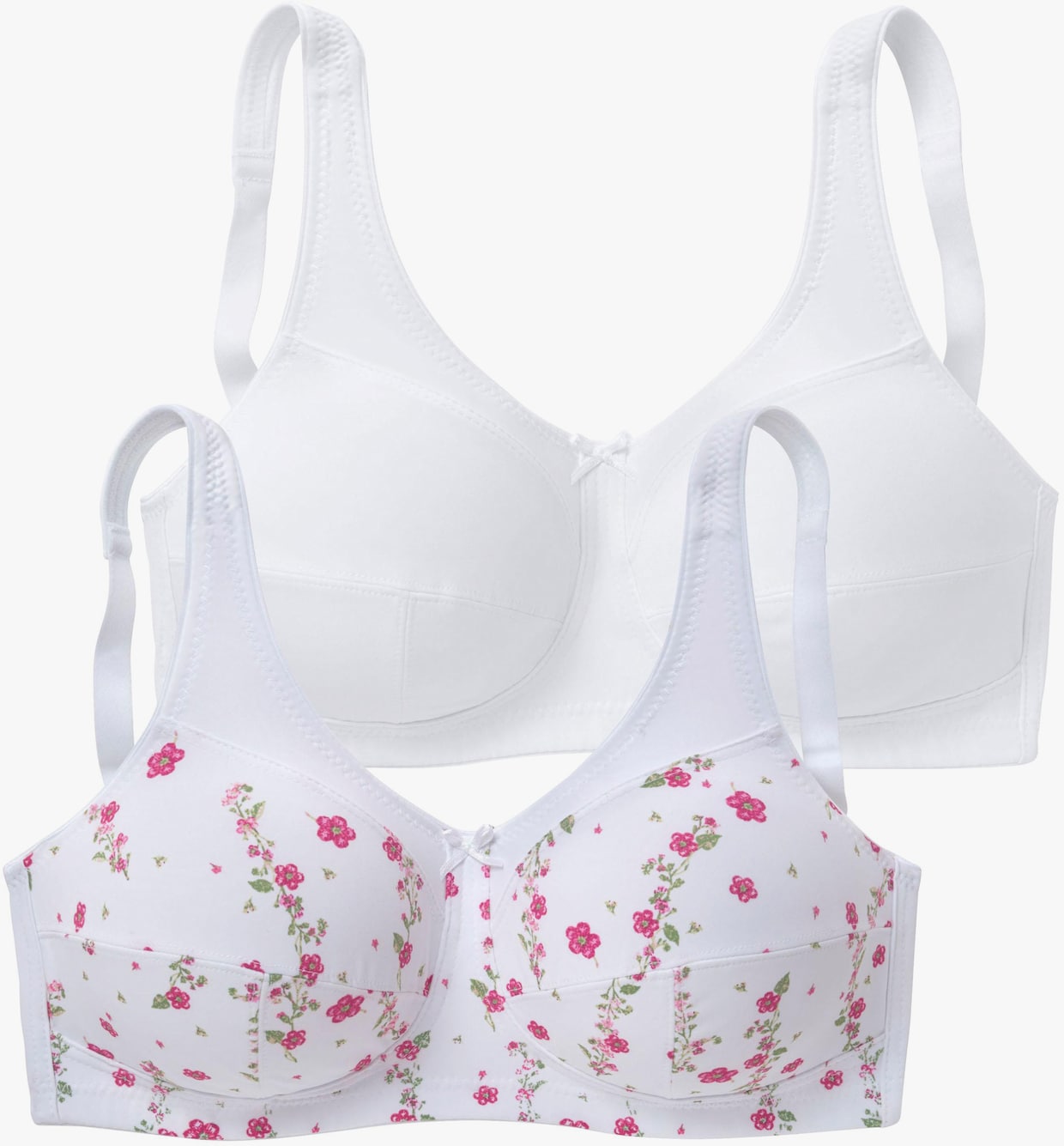 petite fleur Soutien-gorge large - imprimé + blanc