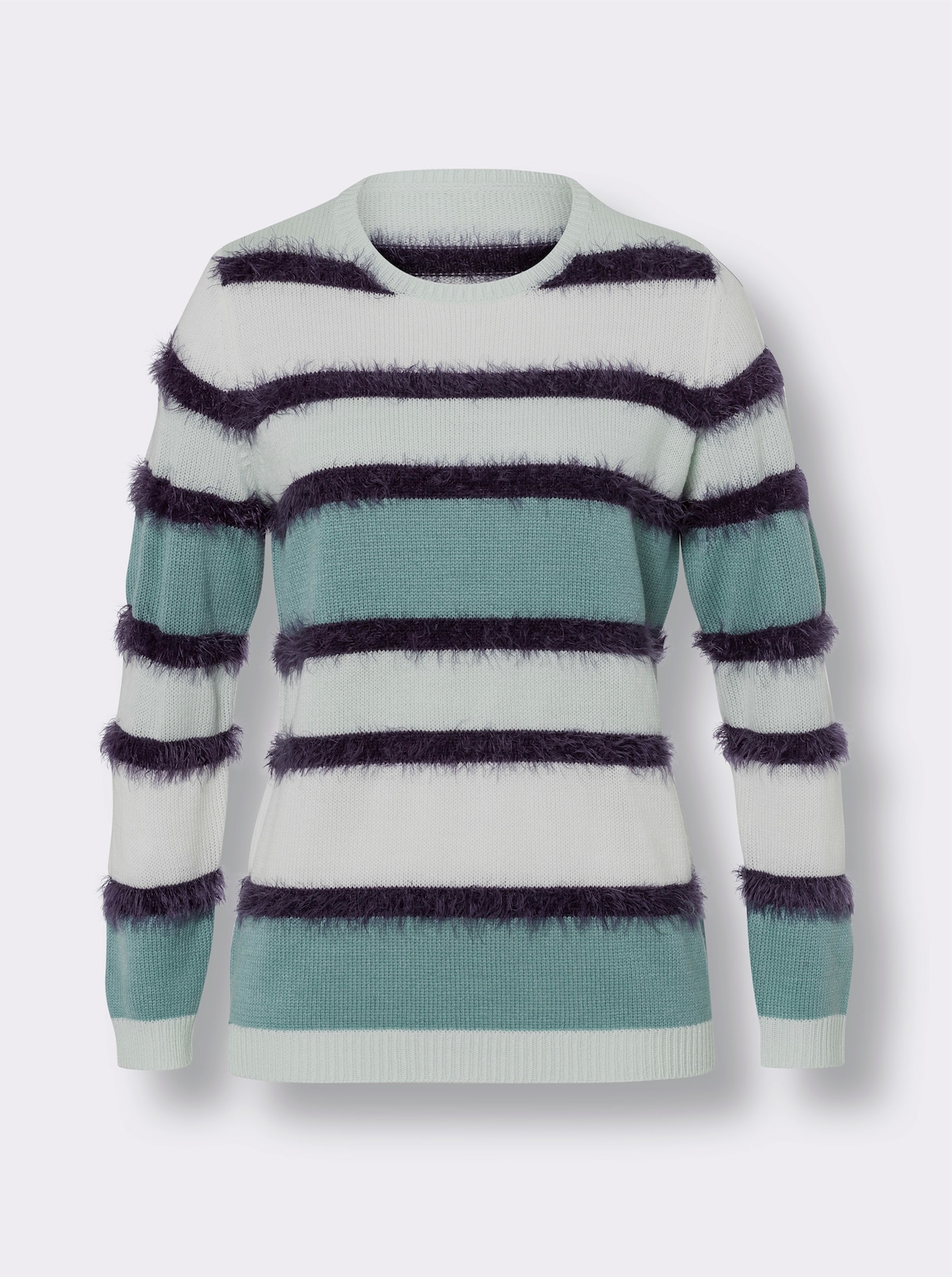 Pullover met lange mouwen - zacht mint/jade gestreept