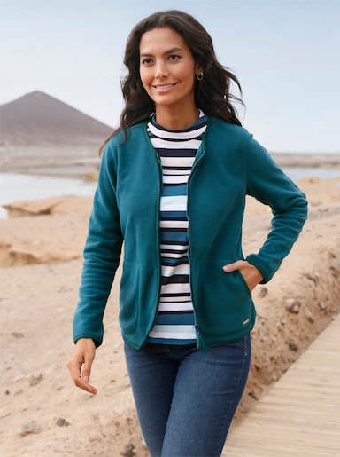 Fleecejacke mit Antipilling-Ausrüstung - petrol