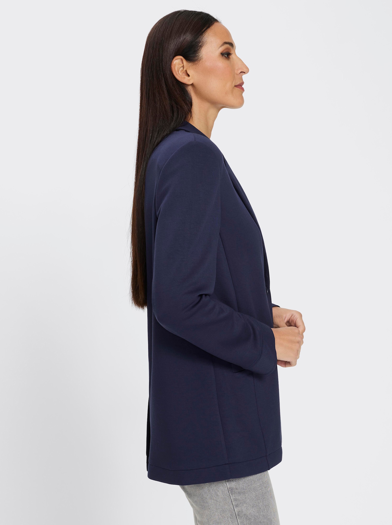 heine Jerseyblazer met reverskraag - marine