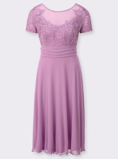 Spitzenkleid mit Mesh-Partien - orchidee