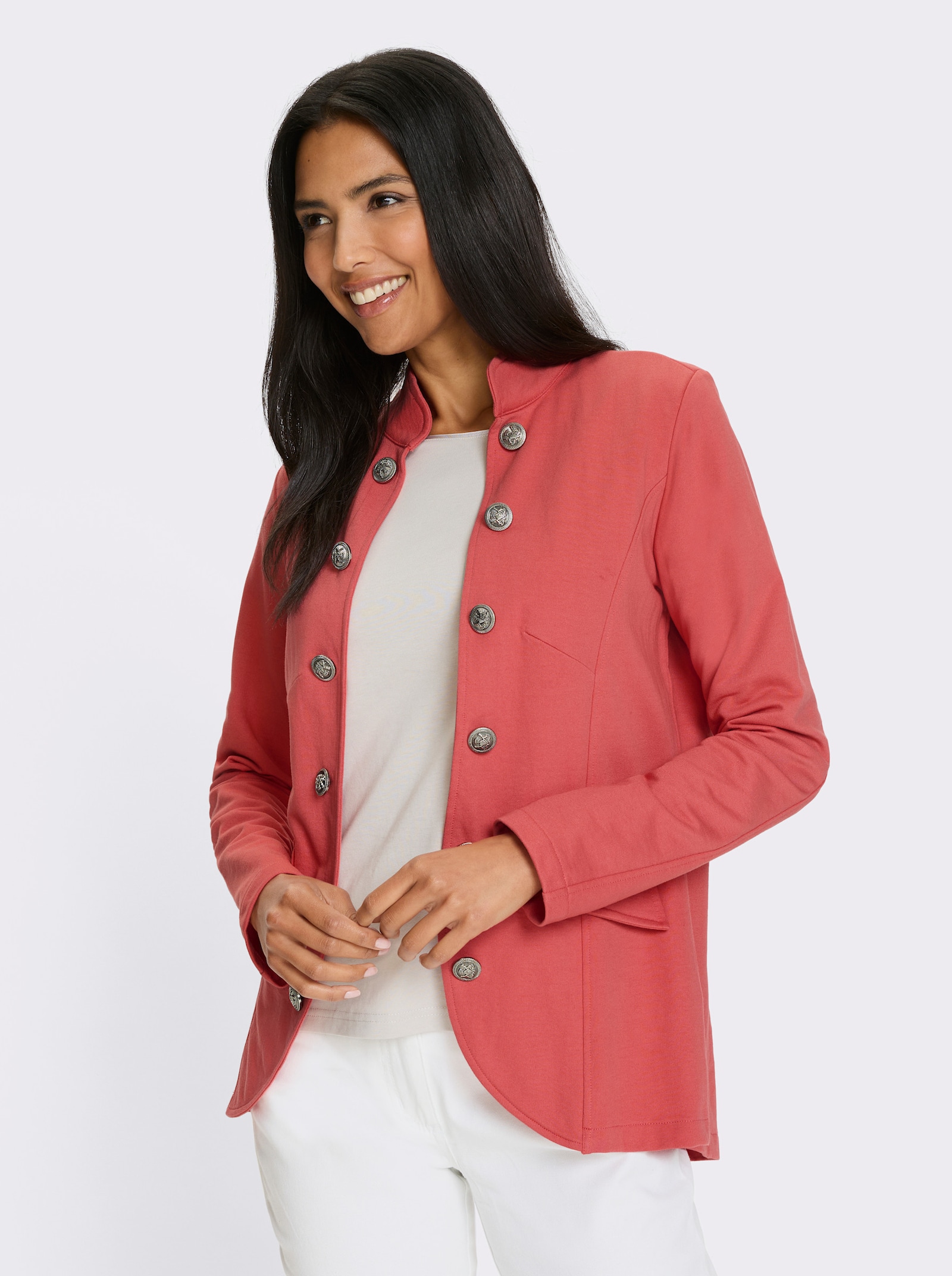 Shirtjasje in militaire stijl - grapefruit