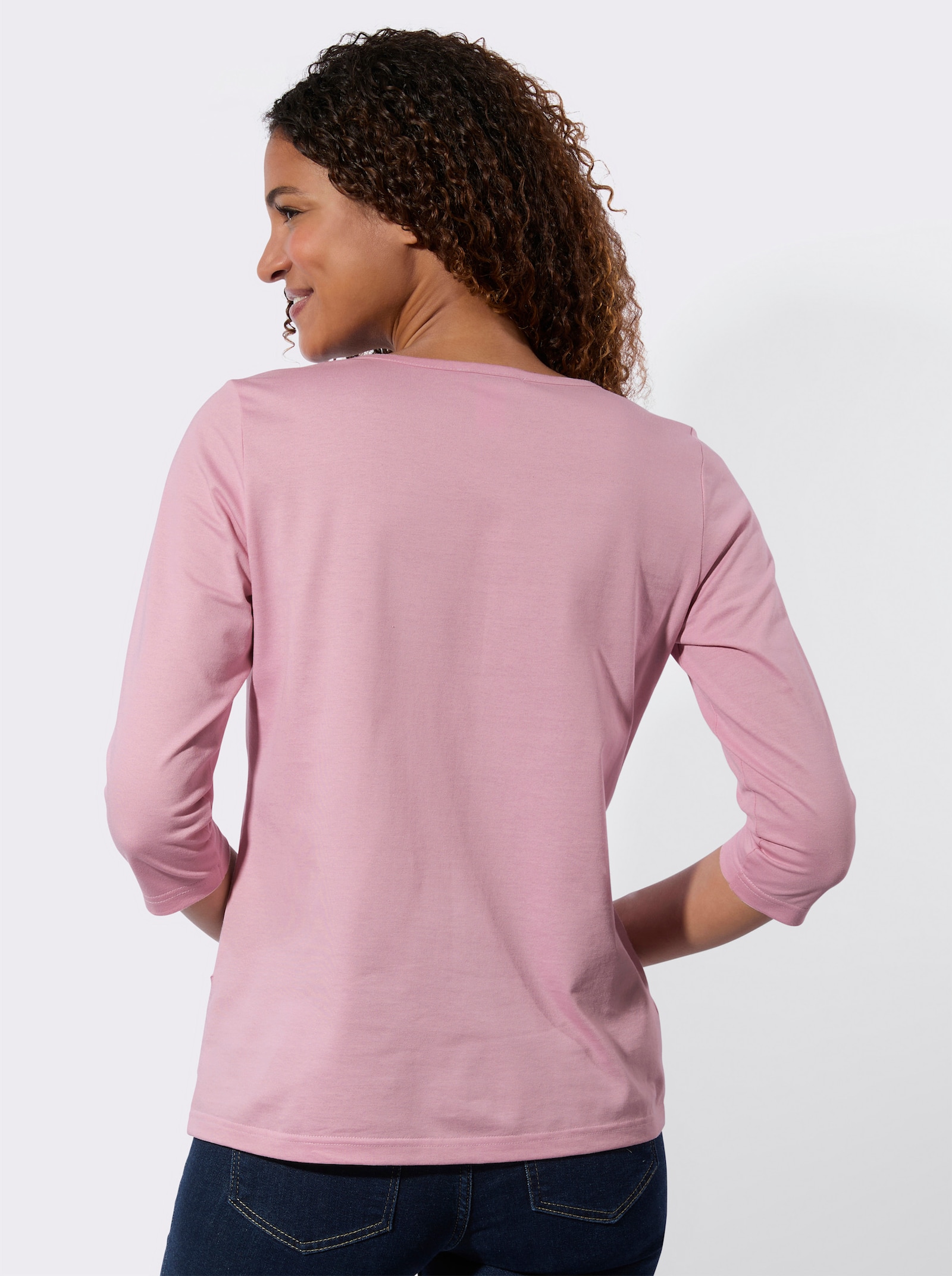 Tričko s 3/4 rukávem v balení po 2 kusech - růžová + ecru