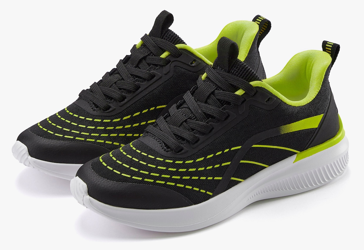LASCANA Sneaker - zwart/lime