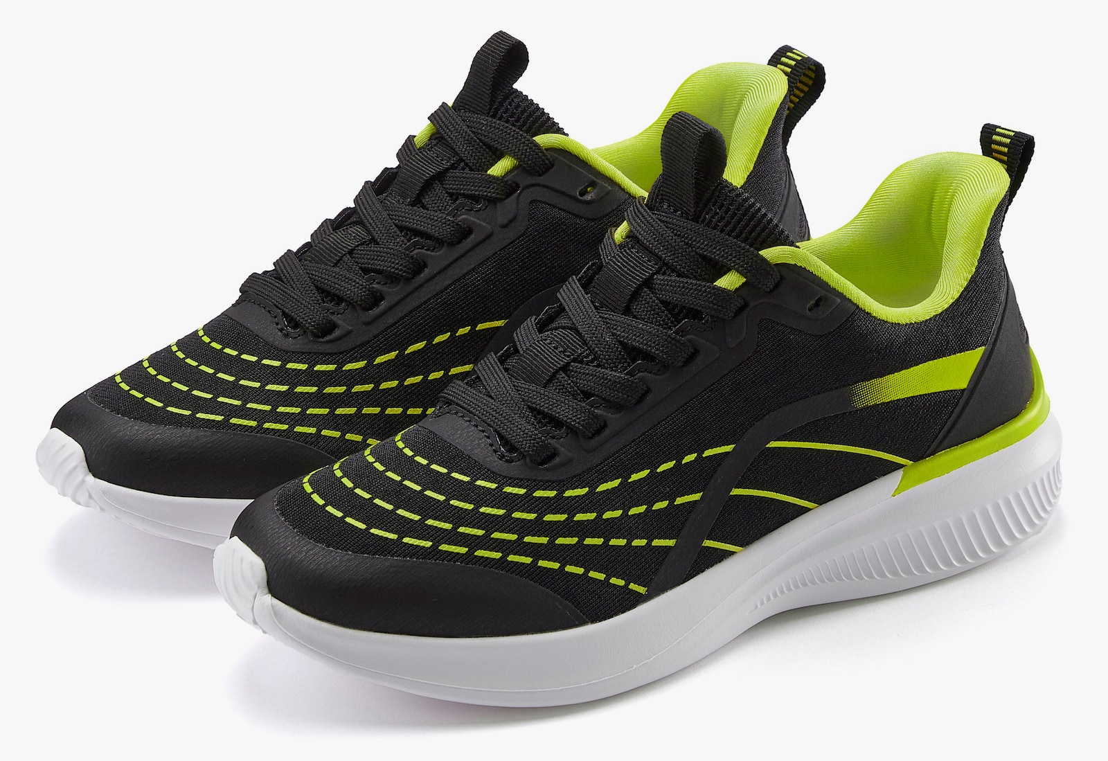 LASCANA Sneaker - schwarz/lime