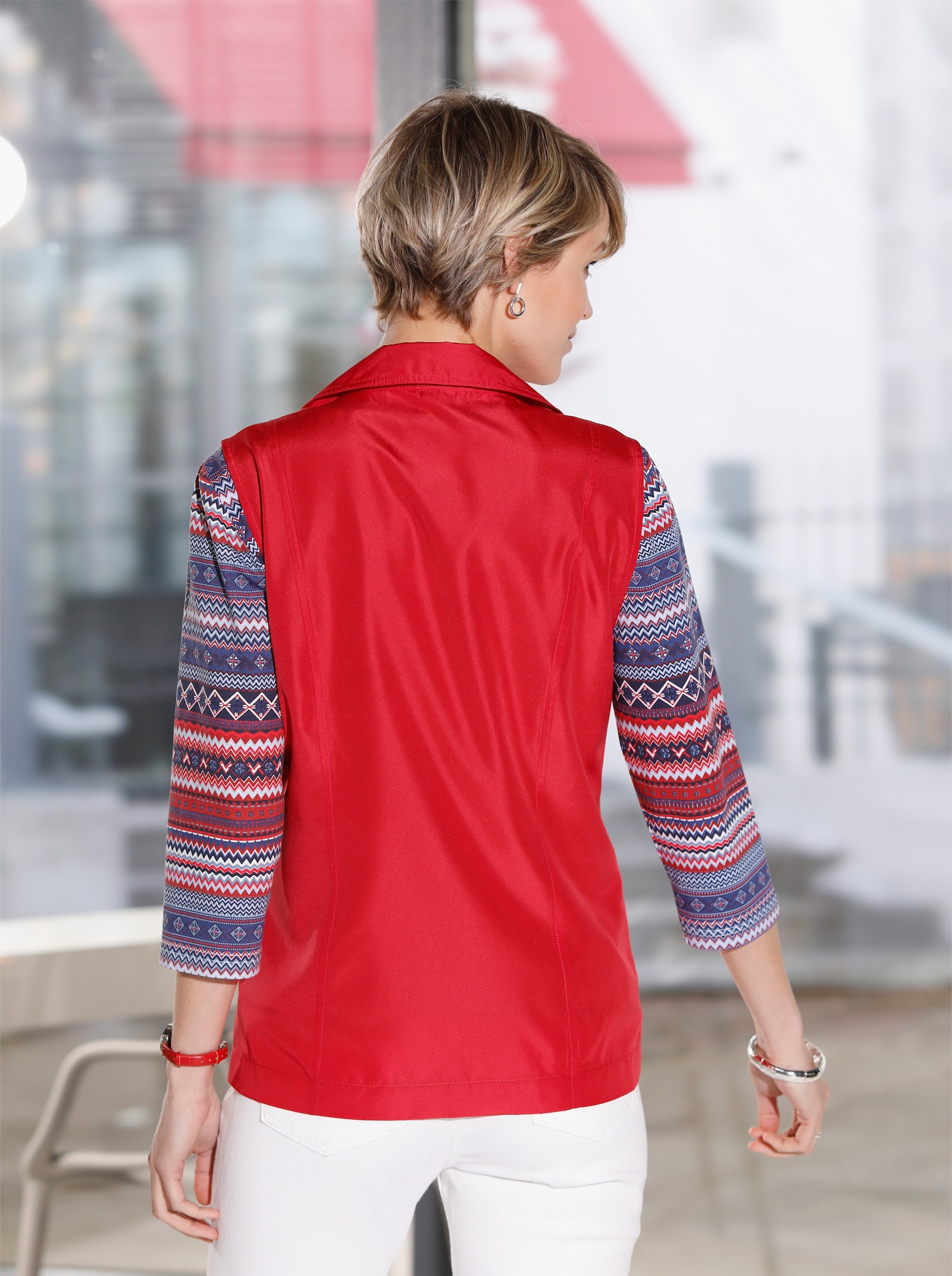 Weste in leichter Qualität, ungefüttert - erdbeere