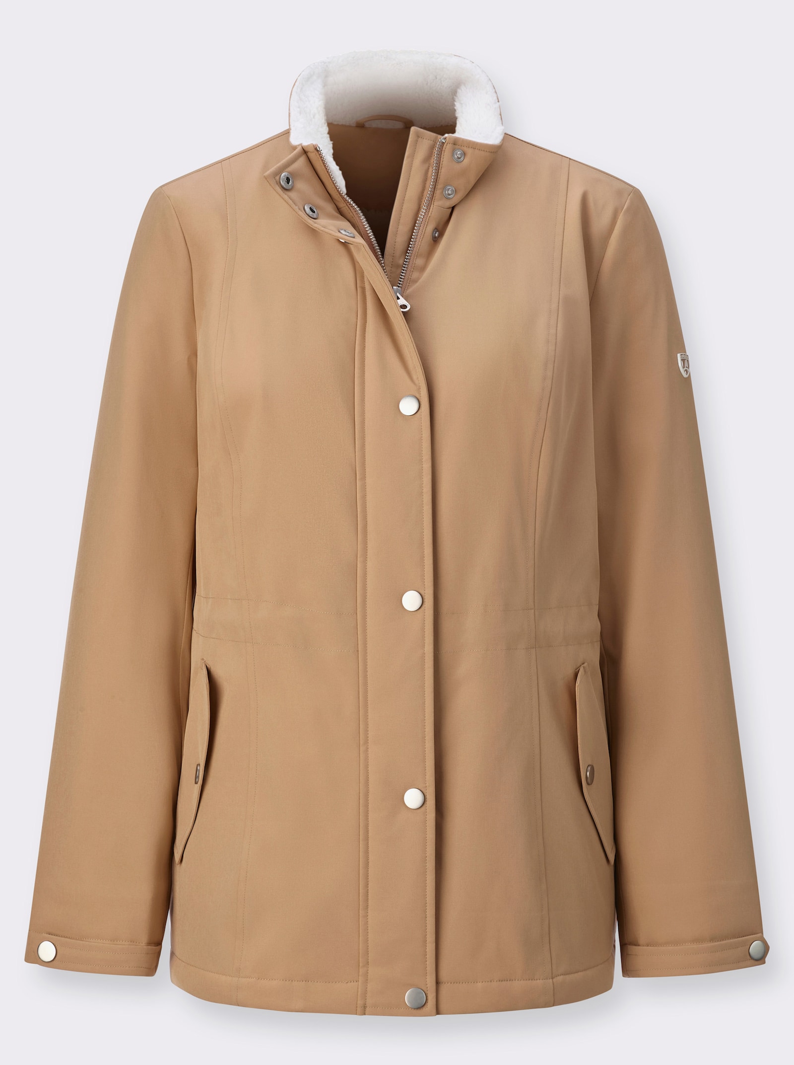 Jacke mit Teddyfleece-Futter - camel