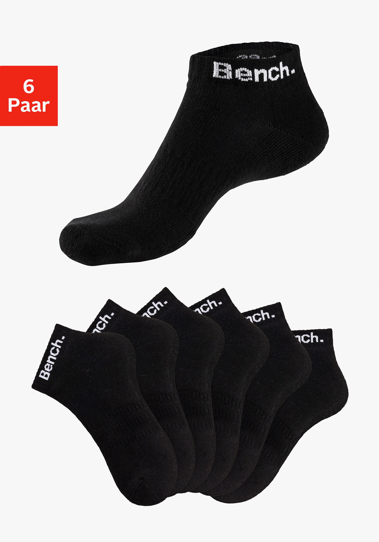 Bench. Sportsocken - 6x schwarz