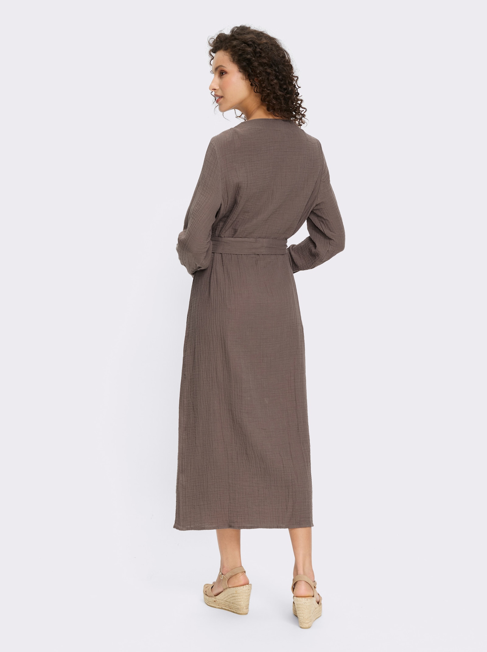 heine Baumwollkleid in Musselin-Qualität - dunkeltaupe