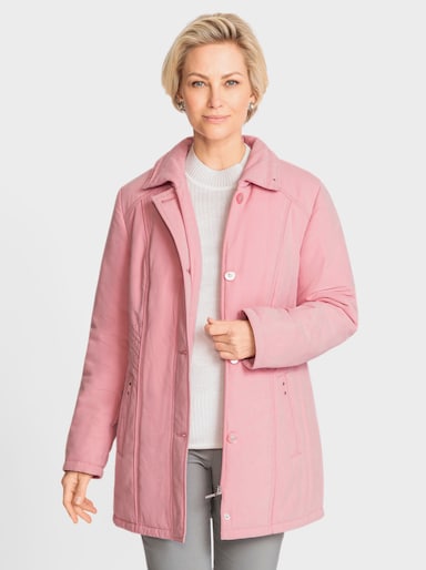 Microfaserjacke mit Ziernähten - rosenquarz