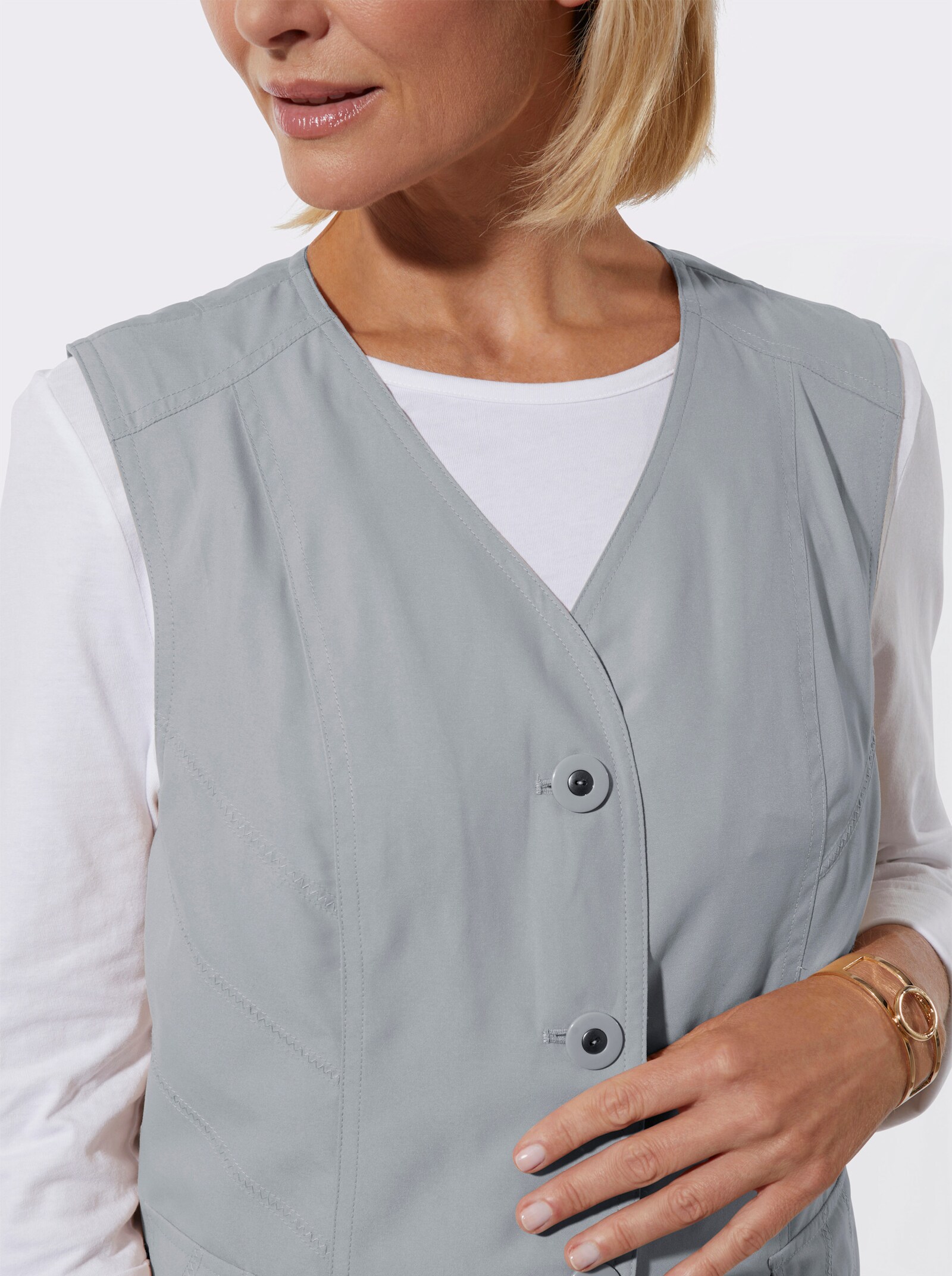 Functioneel gilet van microgaren - steengrijs