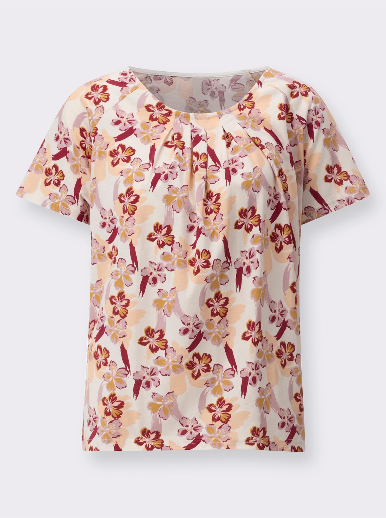 Shirt met korte mouwen - champagne/hortensia bedrukt