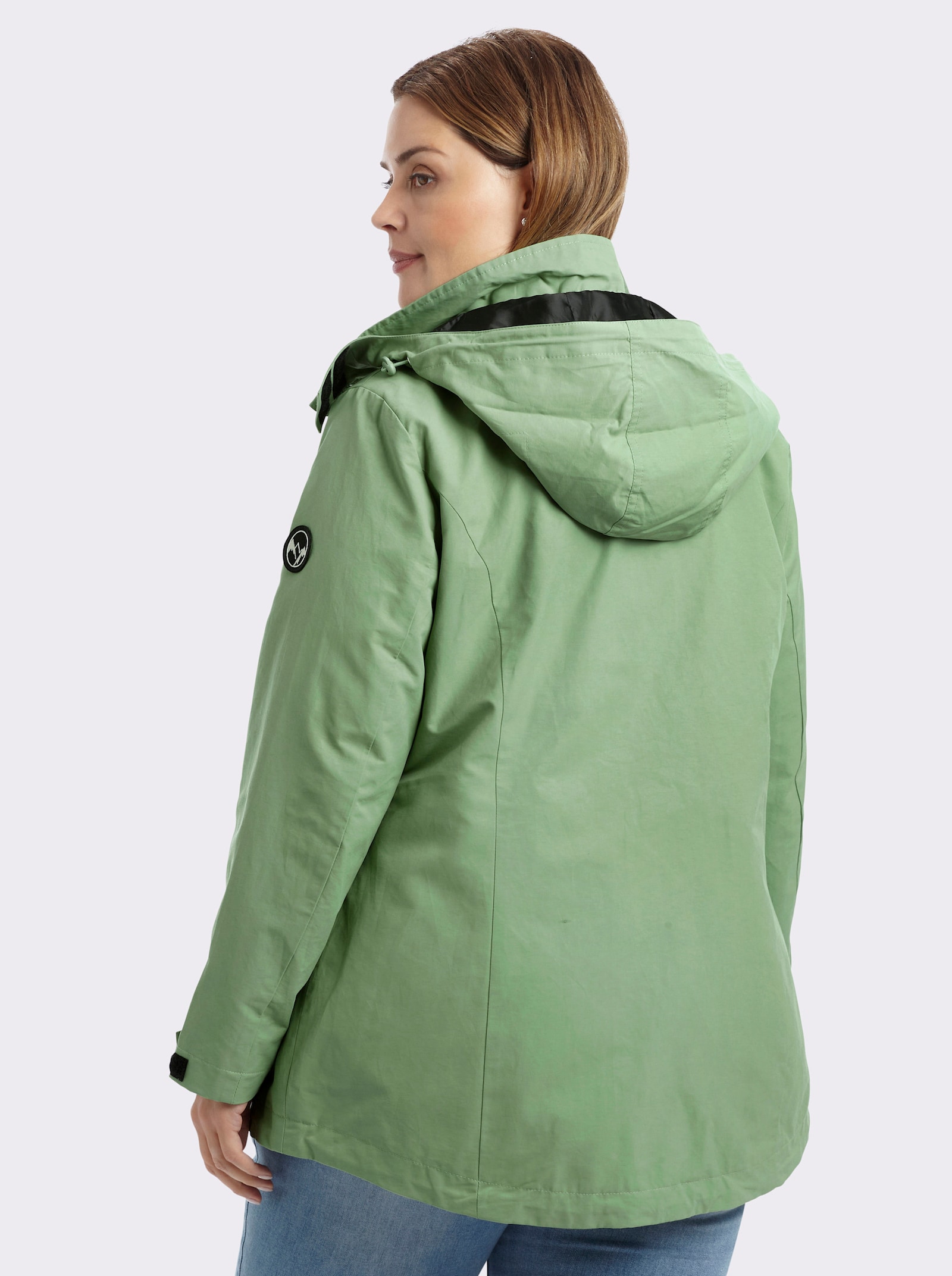 sheego Übergangsjacke mit abnehmbarer Kapuze - eucalyptus