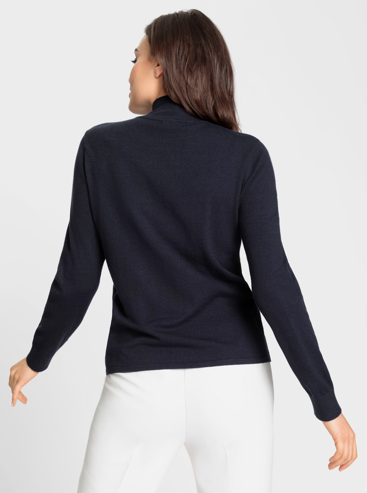 heine Pullover met opstaande kraag - marine