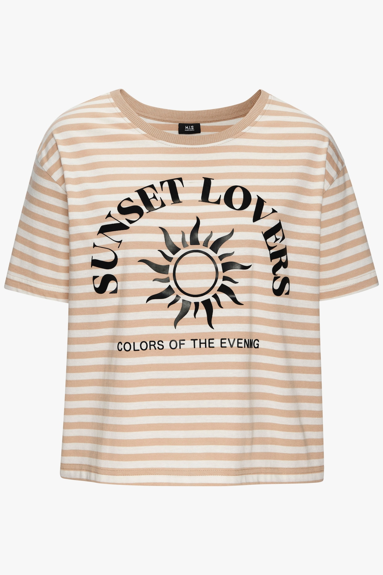 H.I.S T-Shirt - camelfarben gestreift