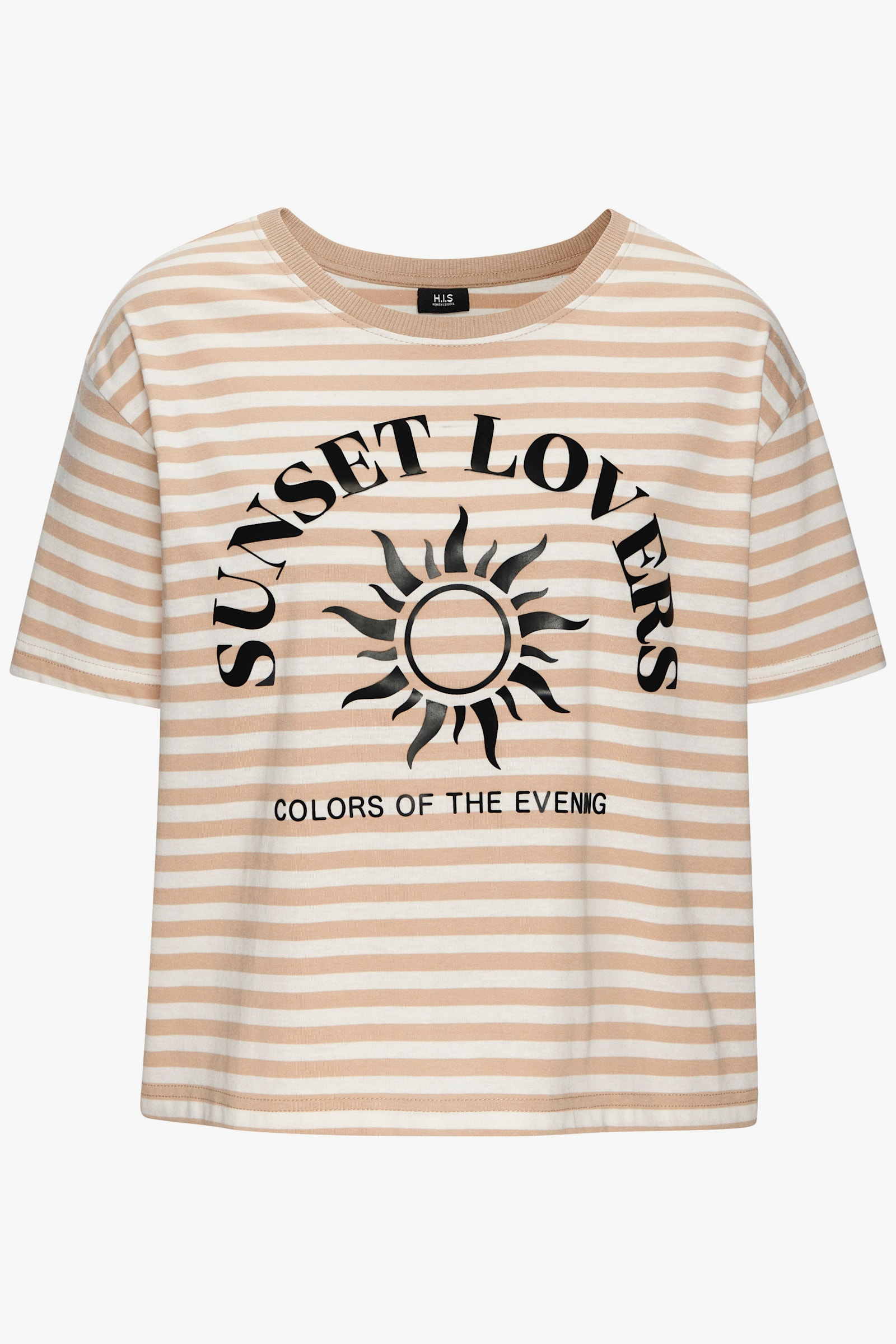 H.I.S T-Shirt - camelfarben gestreift