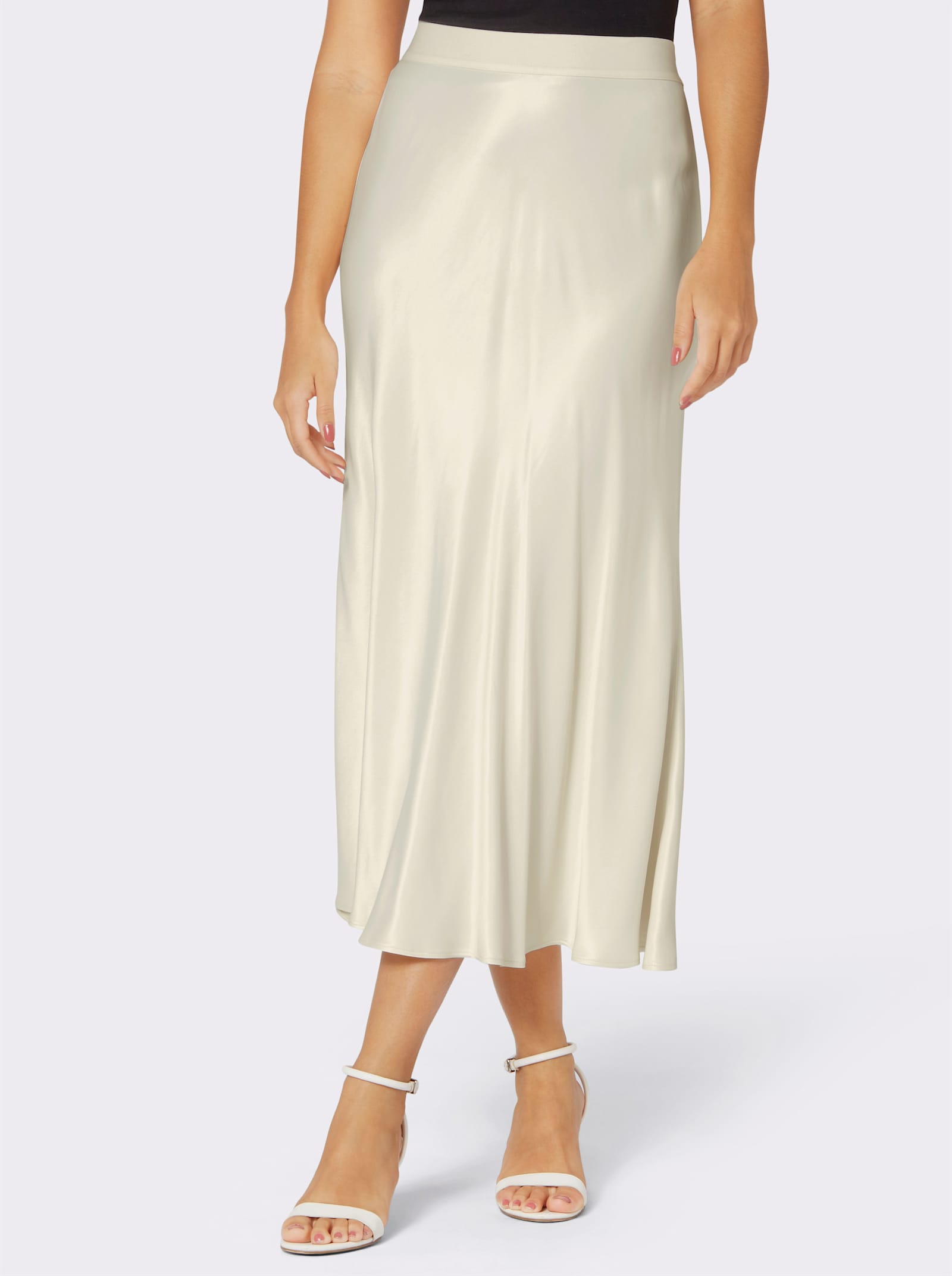 Satinrock aus reiner Viskose - champagner