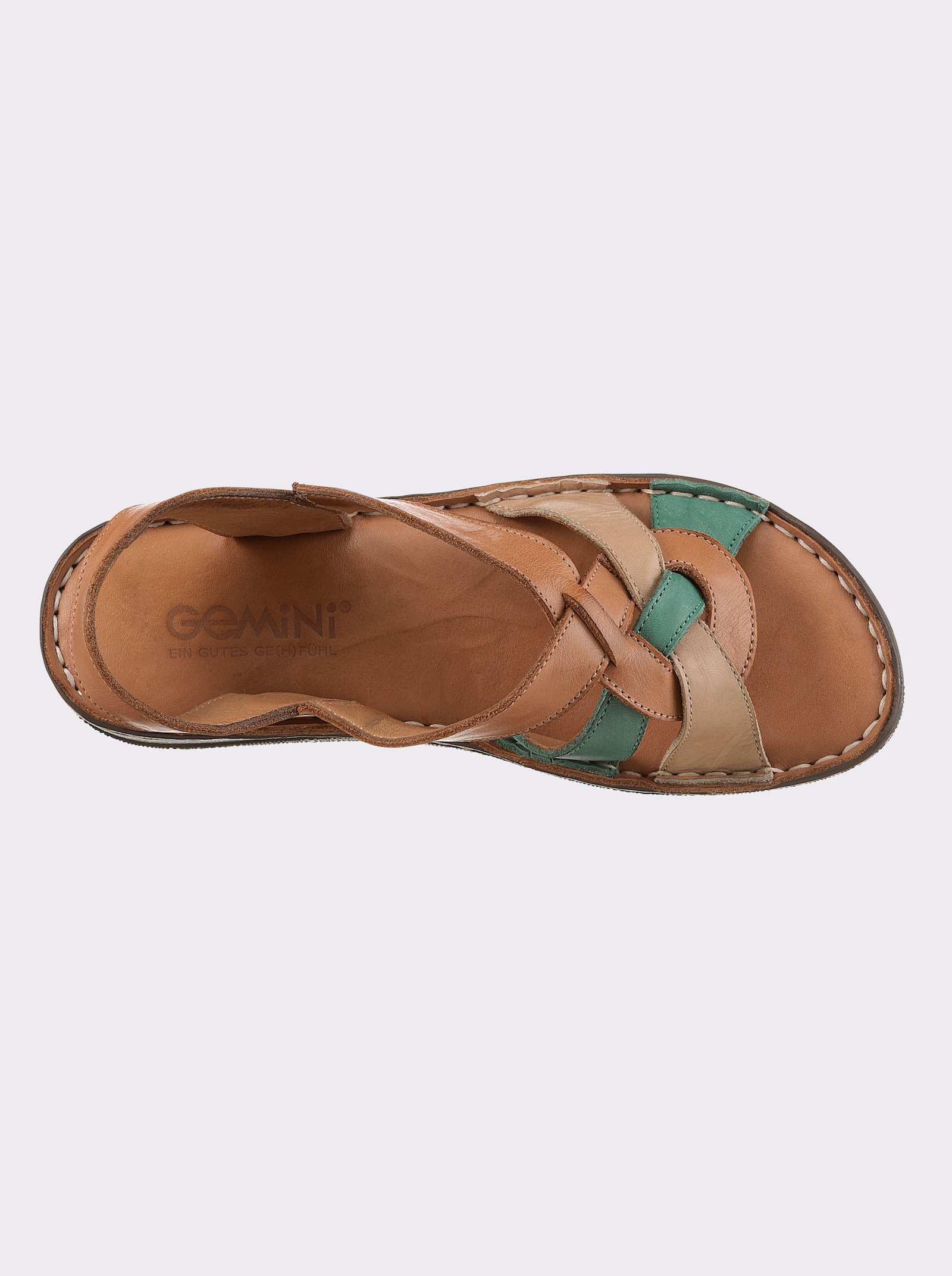 Gemini Sandale mit Gummizug - cognac