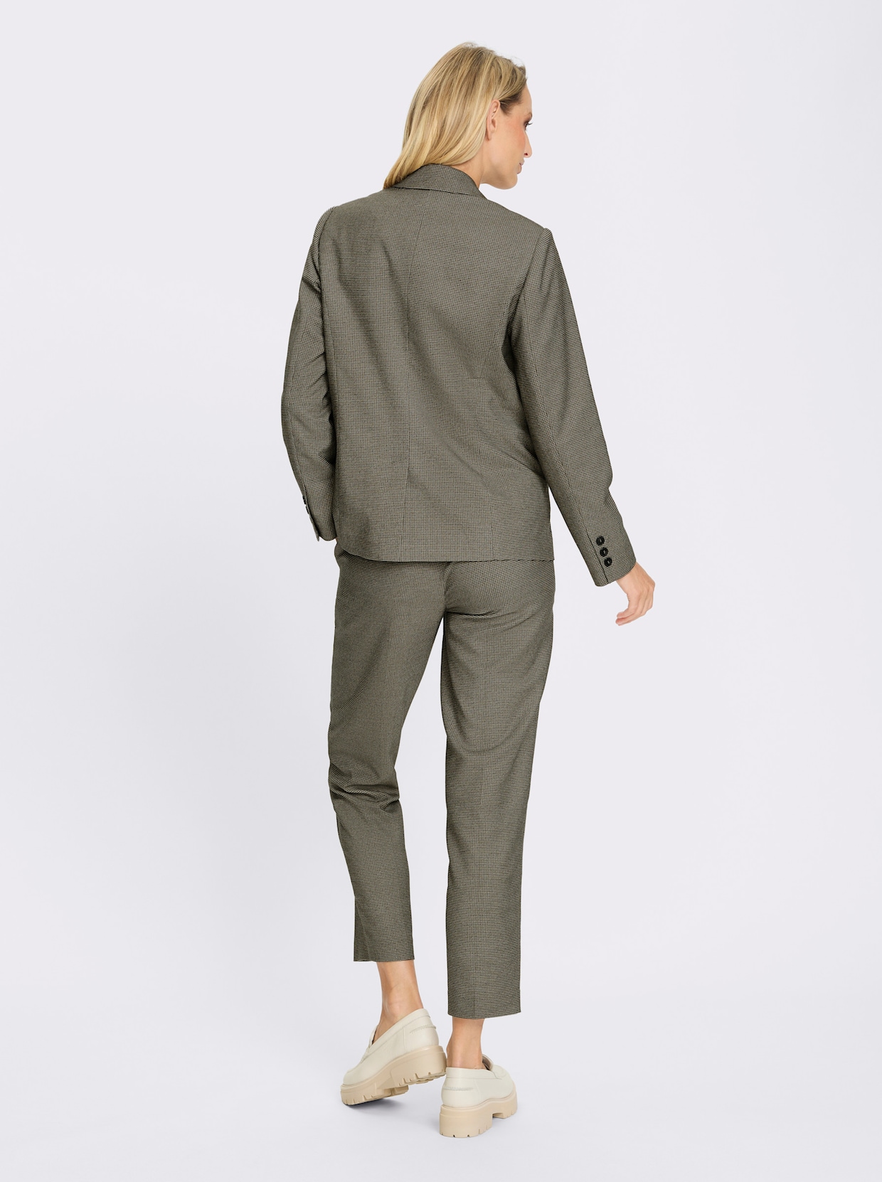 heine Hosenanzug - schwarz-khaki-gemustert