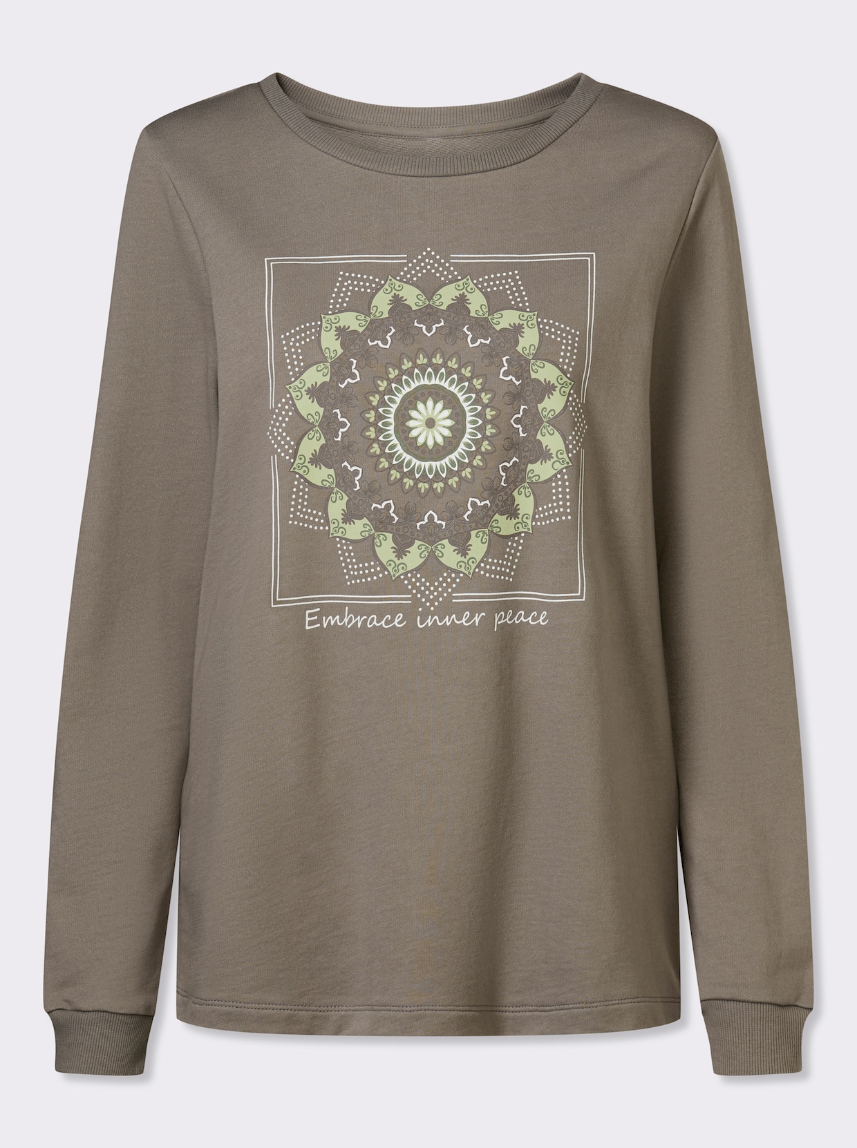 Sweatshirt - taupe-lindgrün