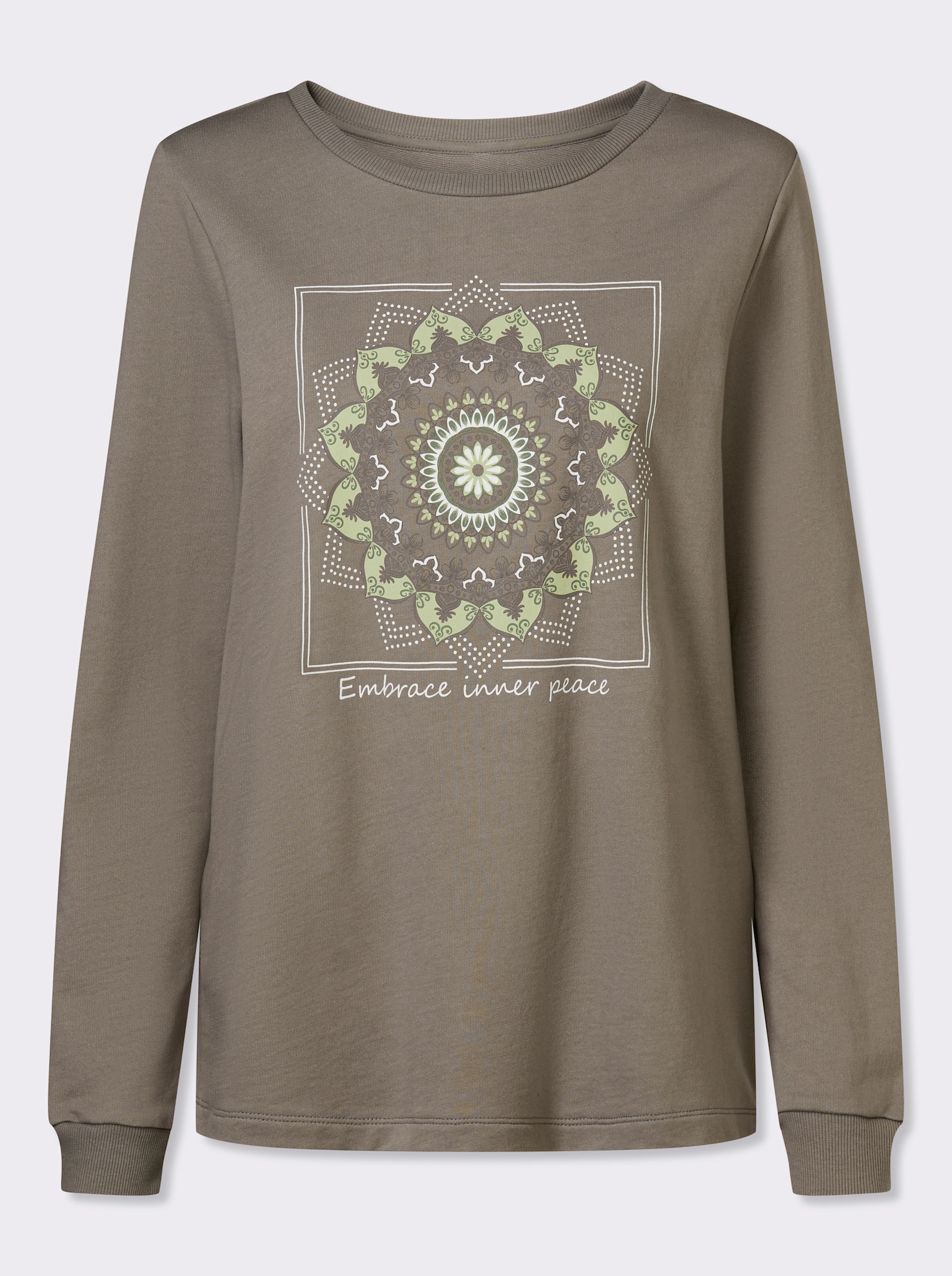 Sweatshirt mit Mandala-Druck - taupe-lindgrün